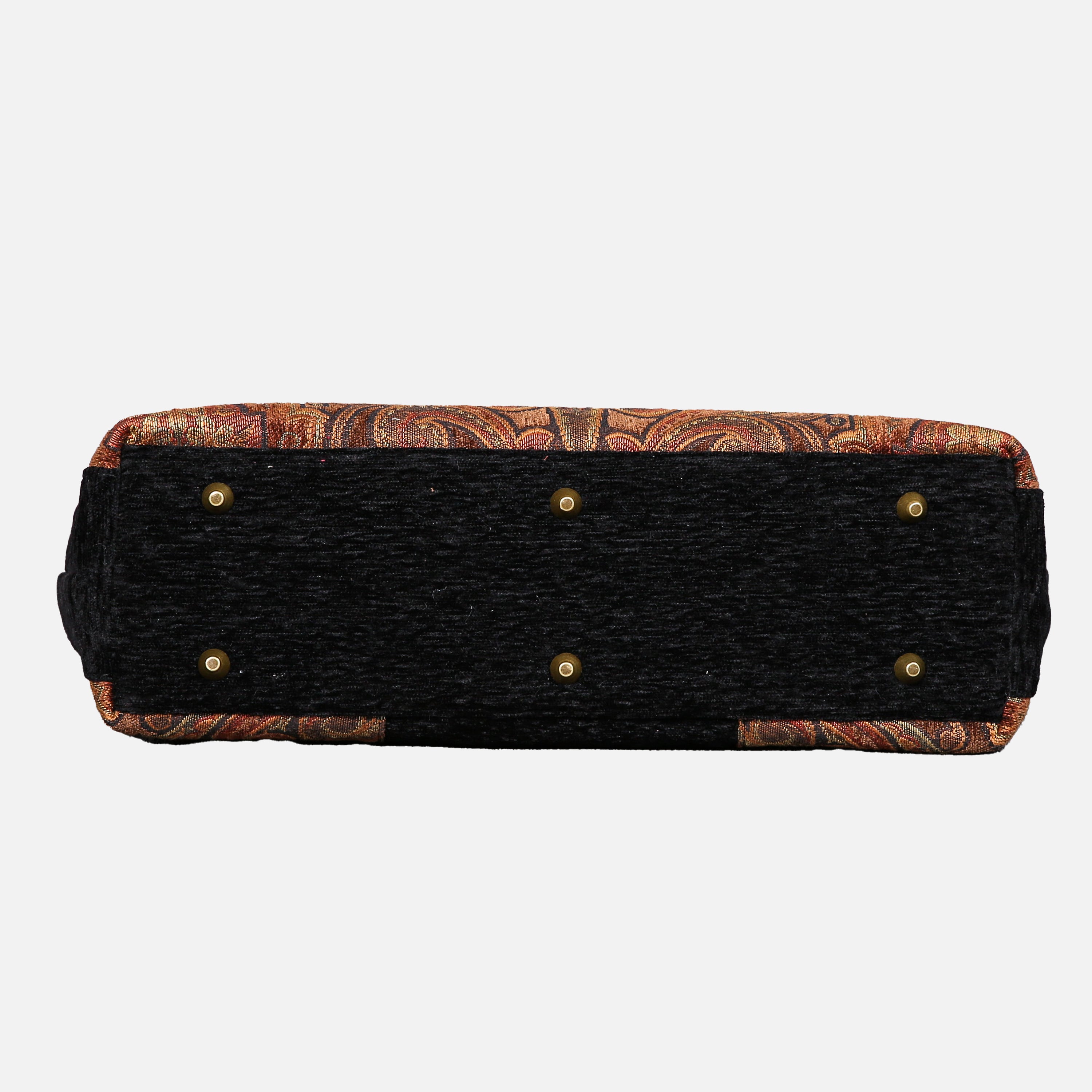 Damask D. Brown Laptop Work Bag carpet bag MCW Handmade-11