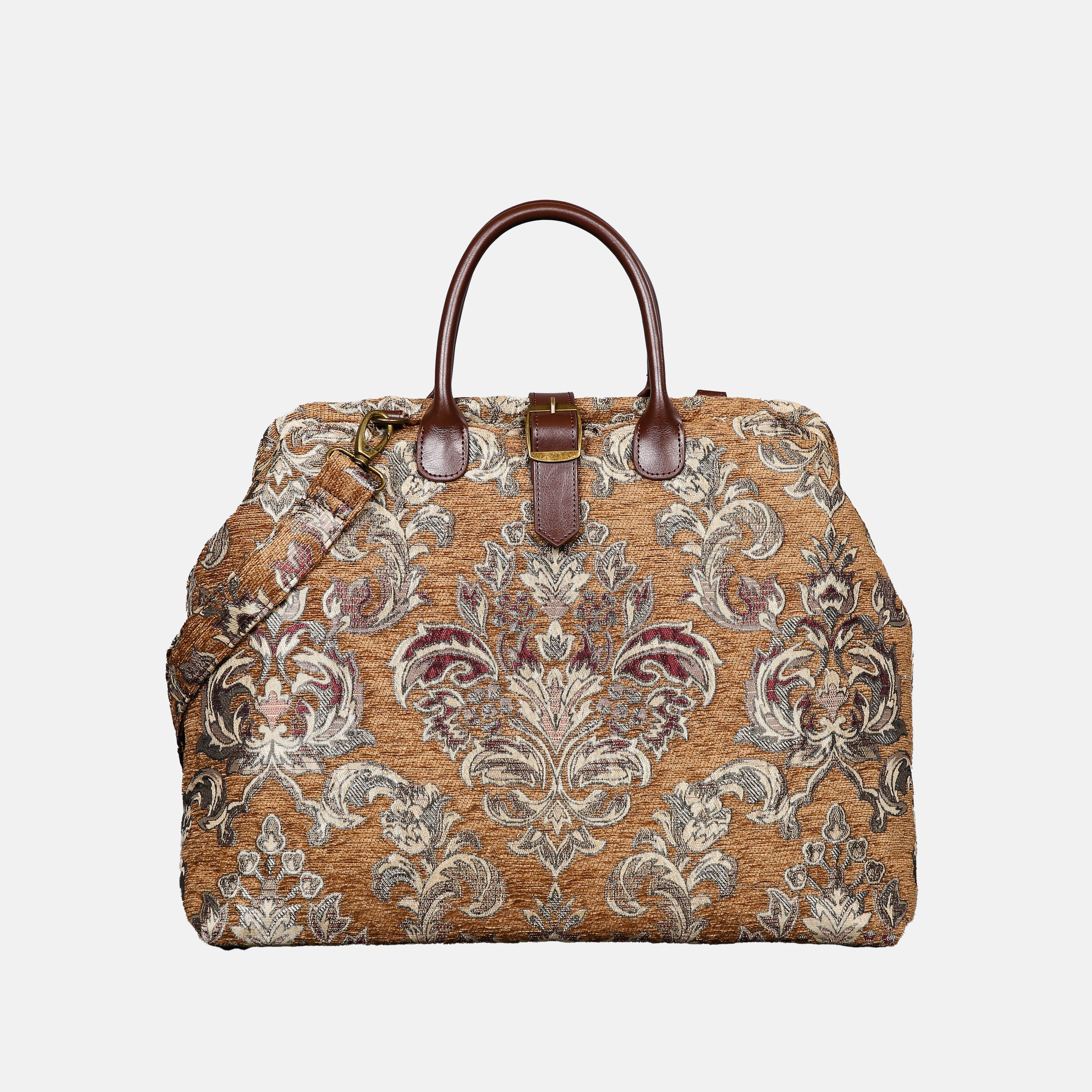 Victorian Blossom Gold-Gold Mary Poppins Weekender carpet bag MCW Handmade