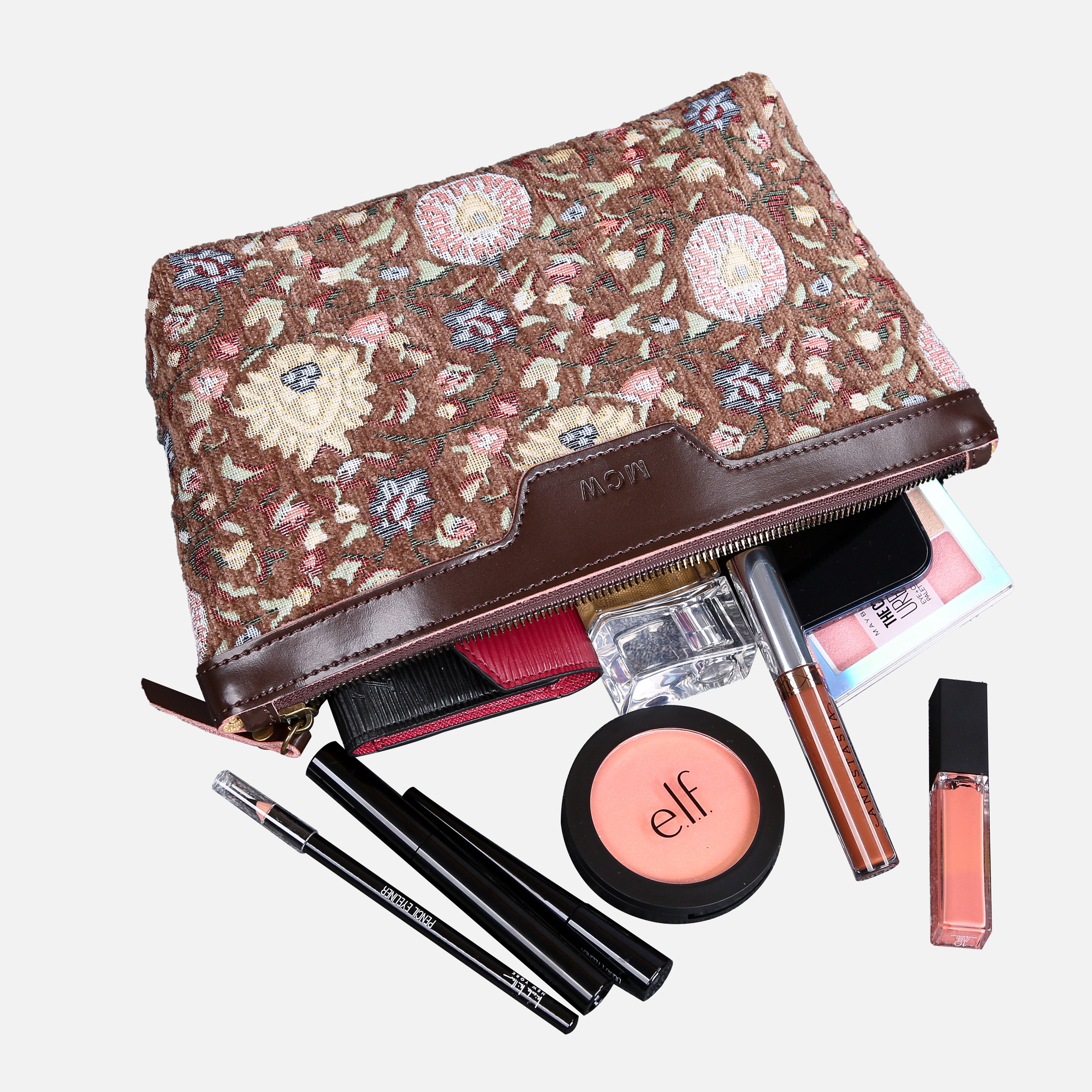 Oriental Brown Carpet Makeup Bag carpet bag MCW Handmade-1