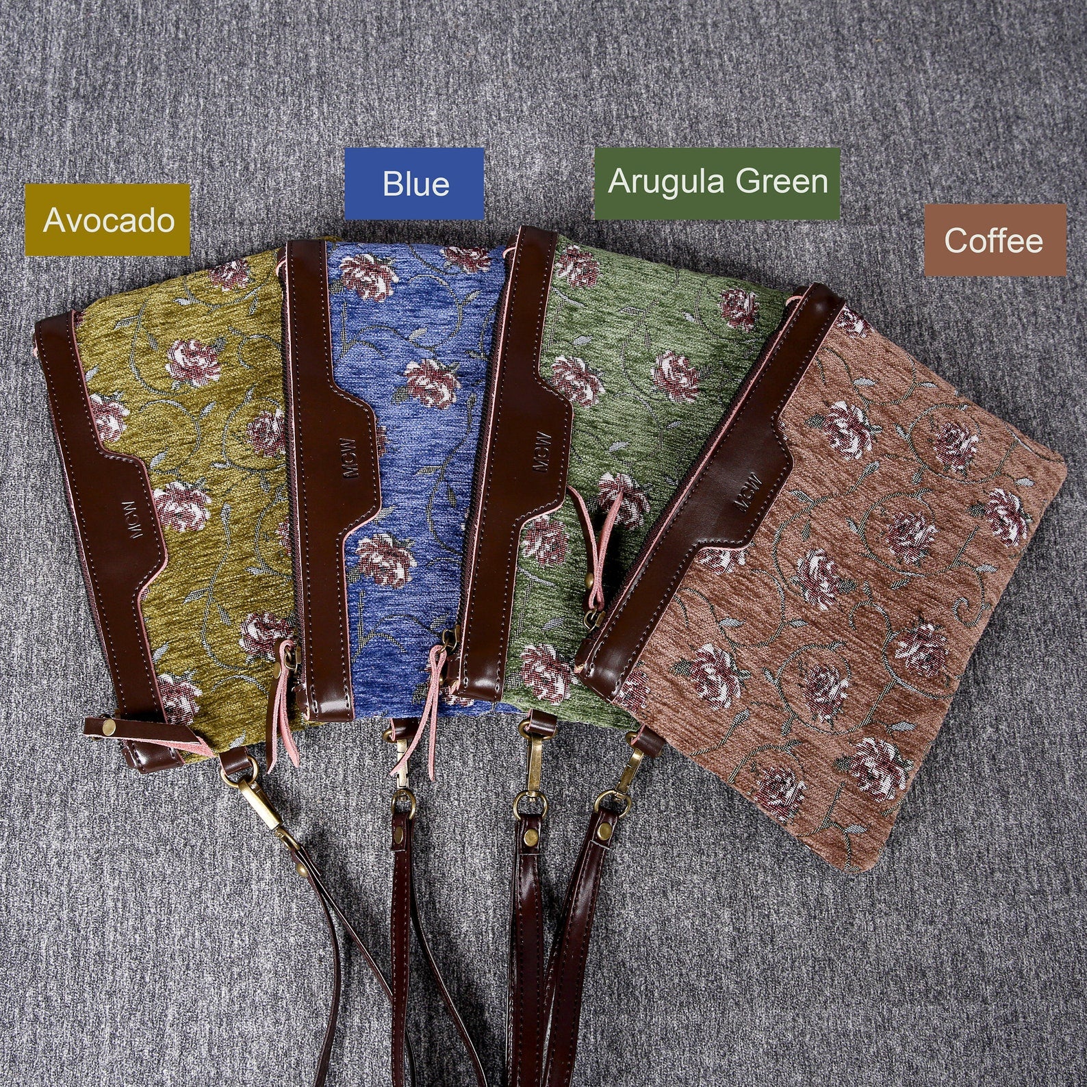 Climbing Rose Wristlet Clutch carpet bag MCW Handmade-9