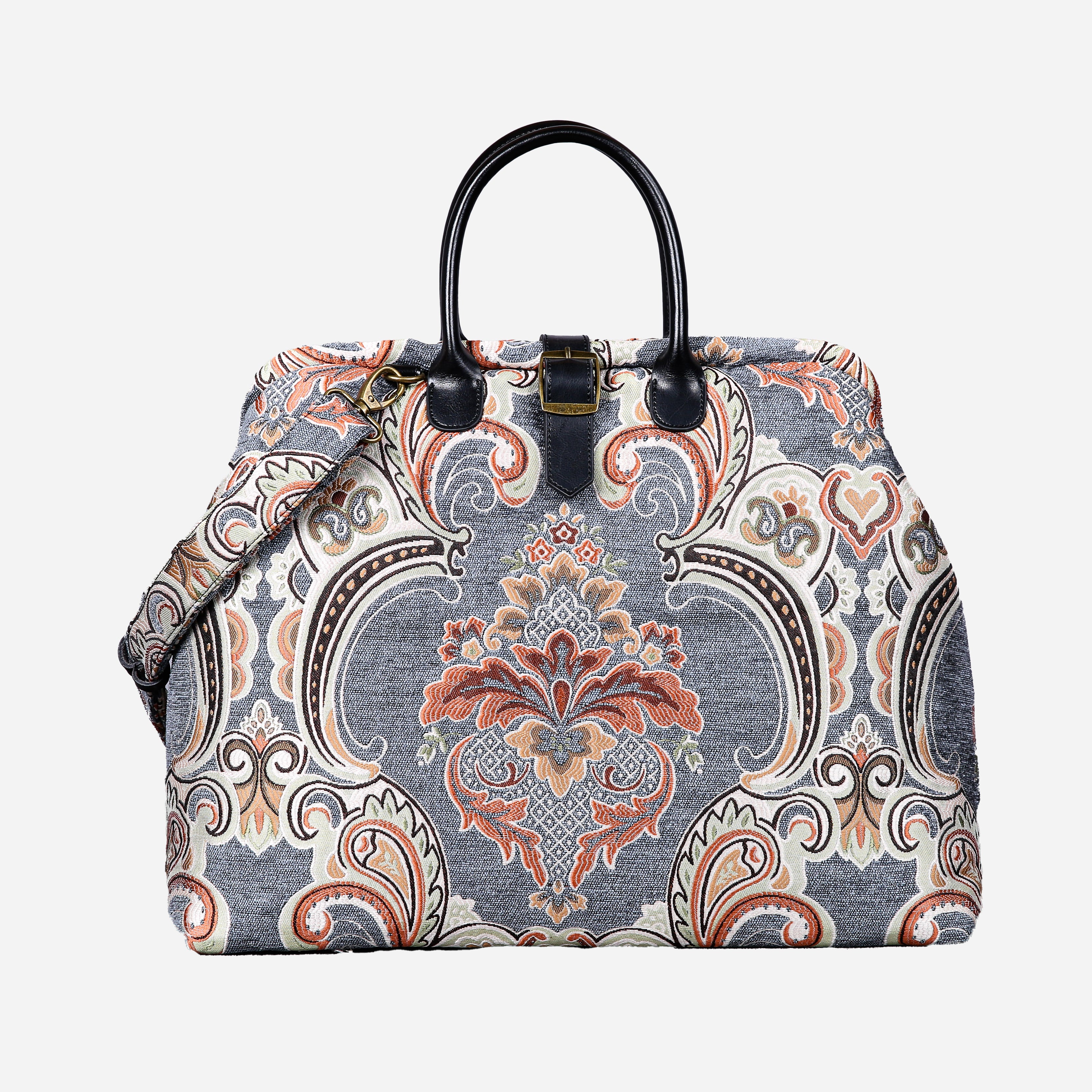 Ornate Classic Grey Mary Poppins Weekender carpet bag MCW Handmade