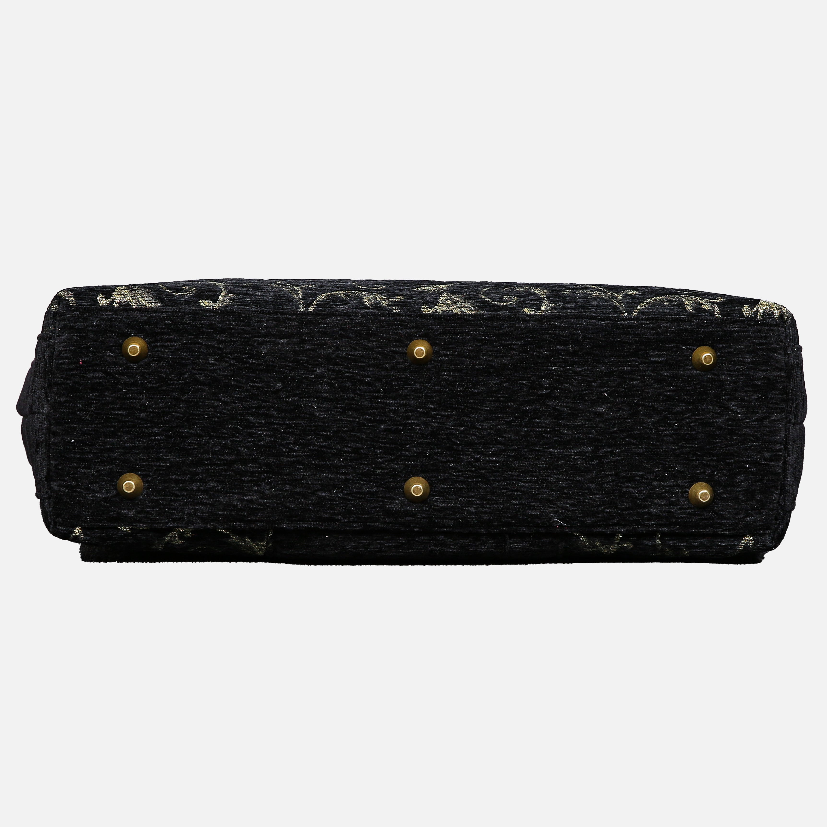 Vintage Scroll Black Laptop Work Bag carpet bag MCW Handmade-10