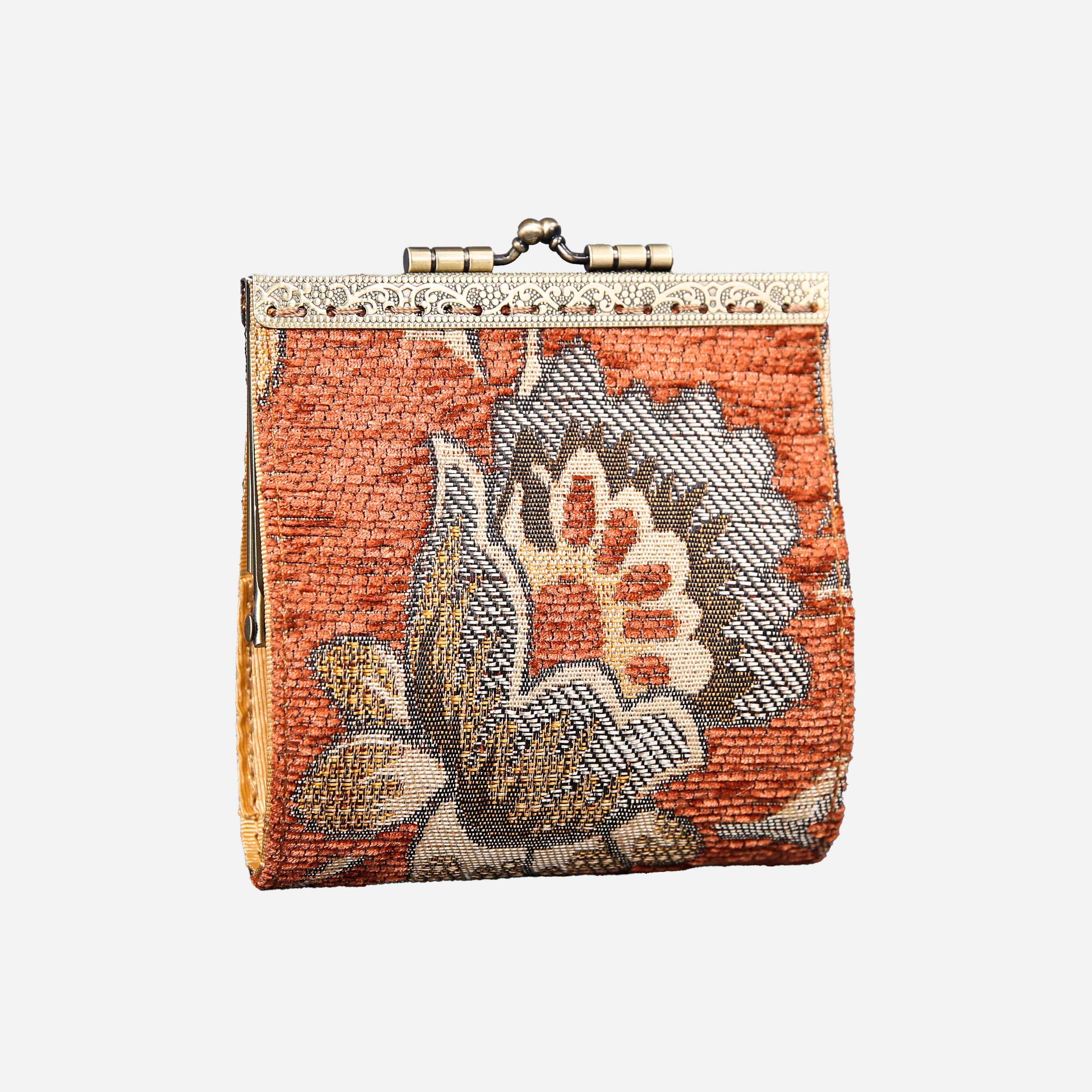 Paisley Orange Card Wallet MCW Handmade-5