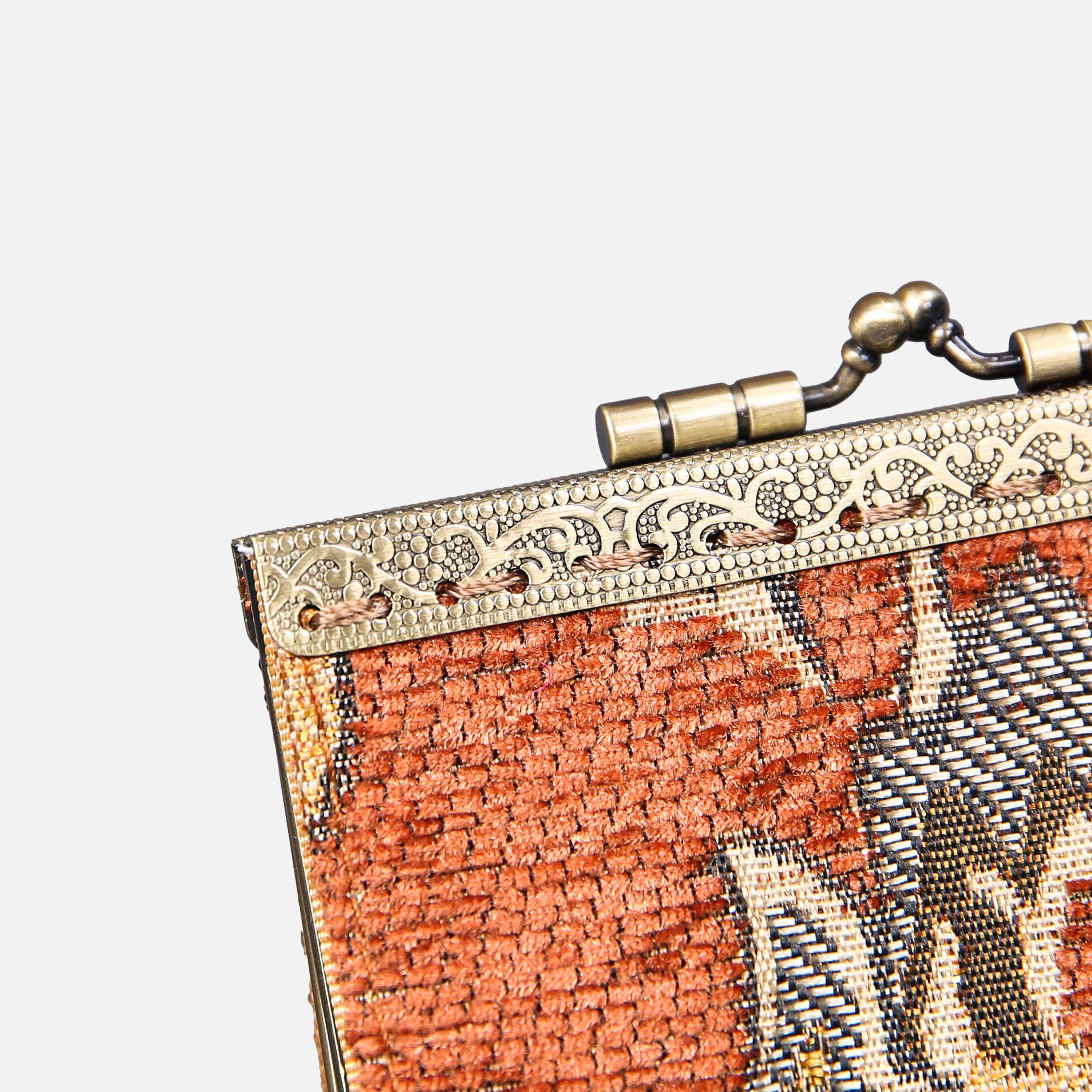 Paisley Orange Card Wallet MCW Handmade-6