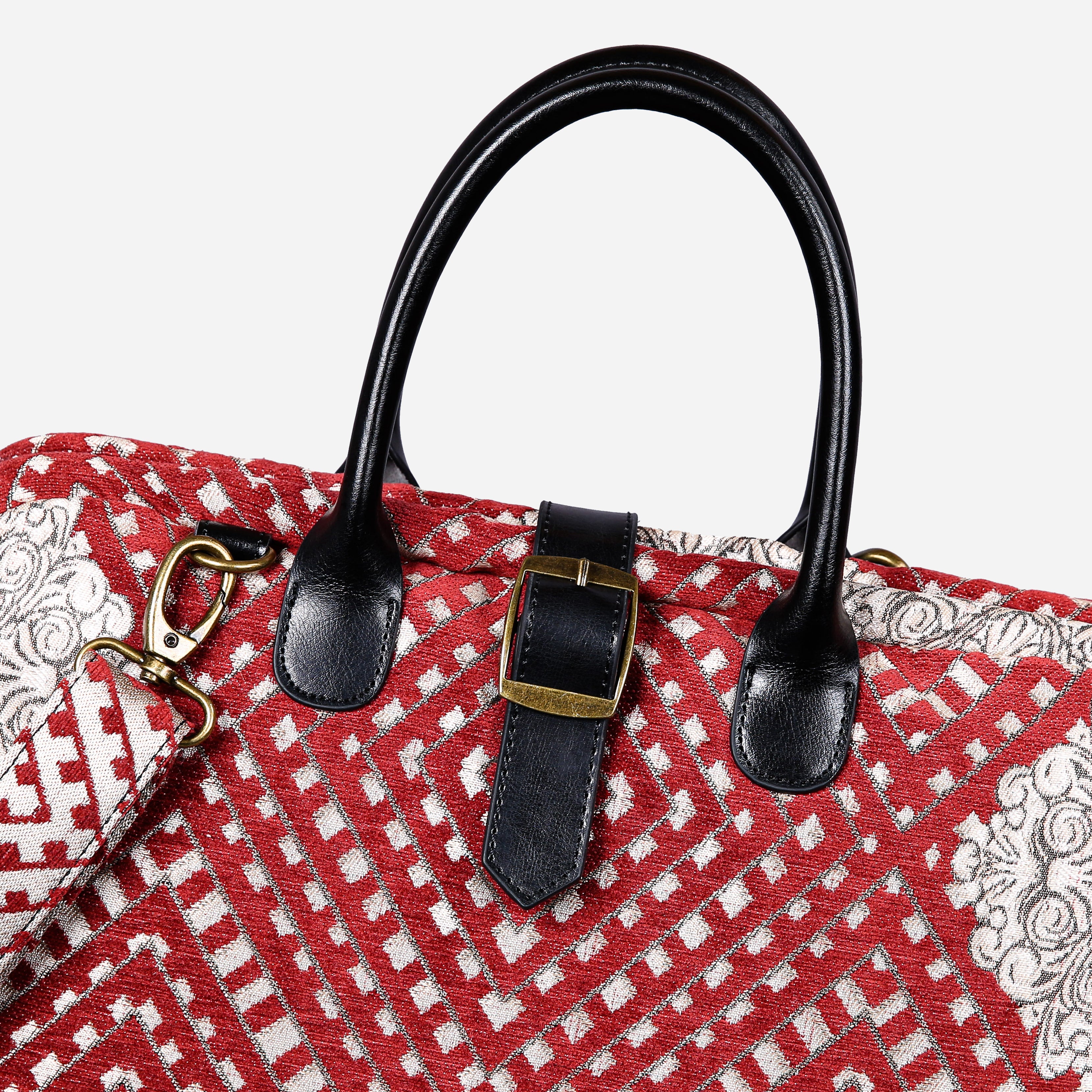 Diamond Red Mary Poppins Weekender carpet bag MCW Handmade buckle