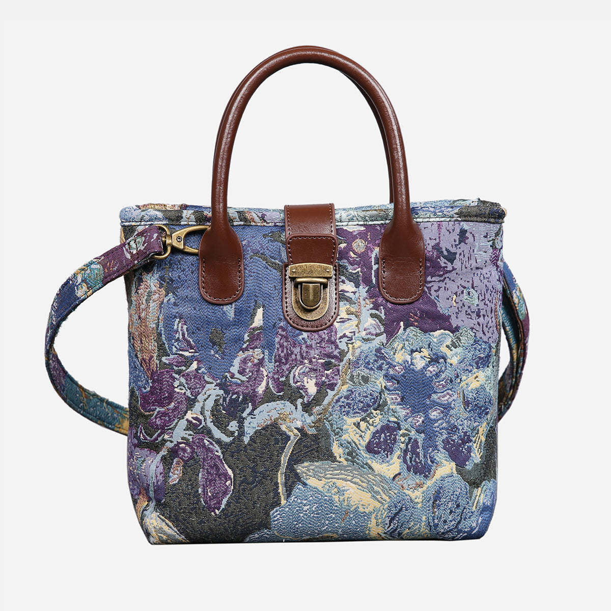 Abstract Blue Tuck Lock Carpet Satchel carpet bag MCW Handmade of America main