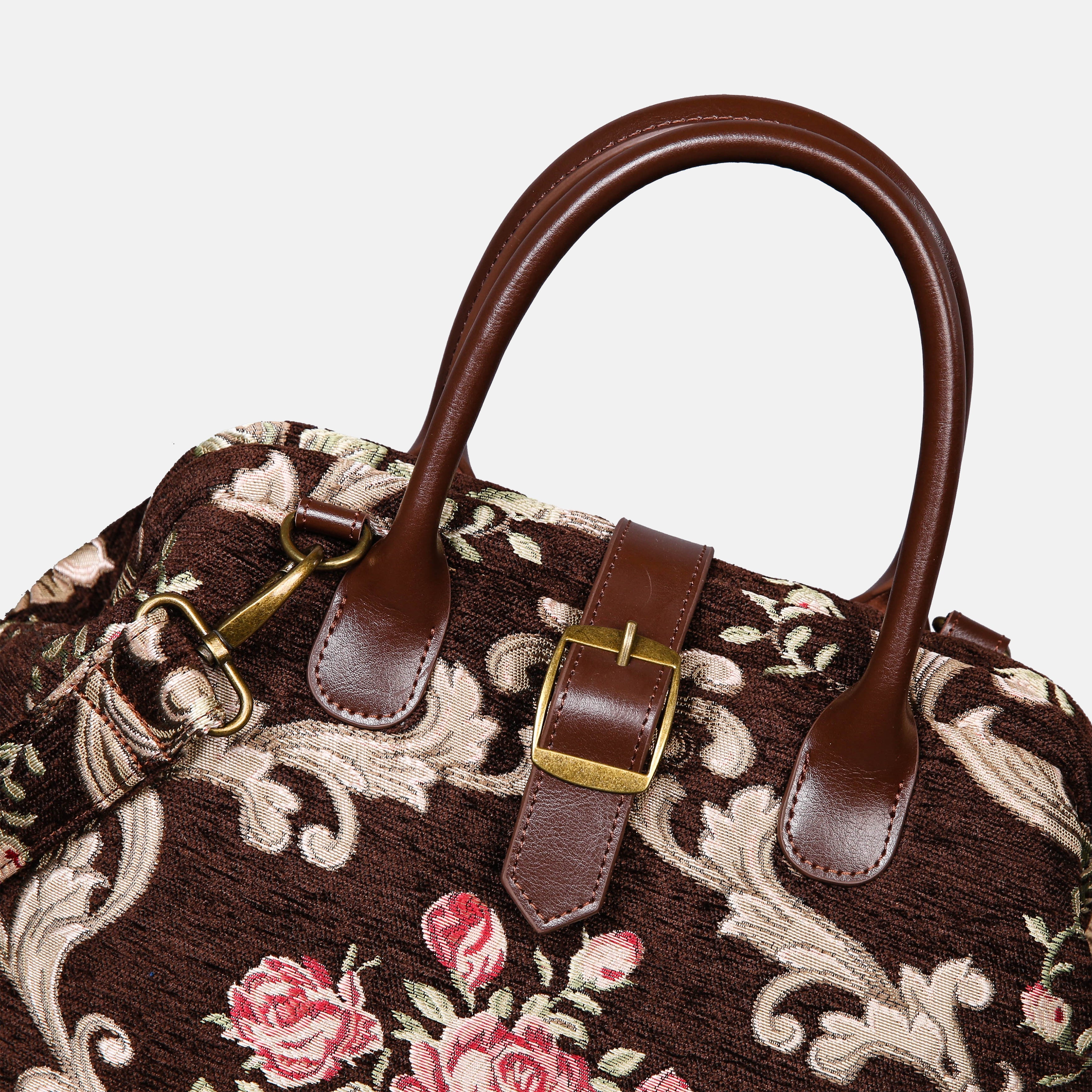 Baroque Garden Brown Carpet Handbag Purse carpet bag MCW Handmade of America buckle