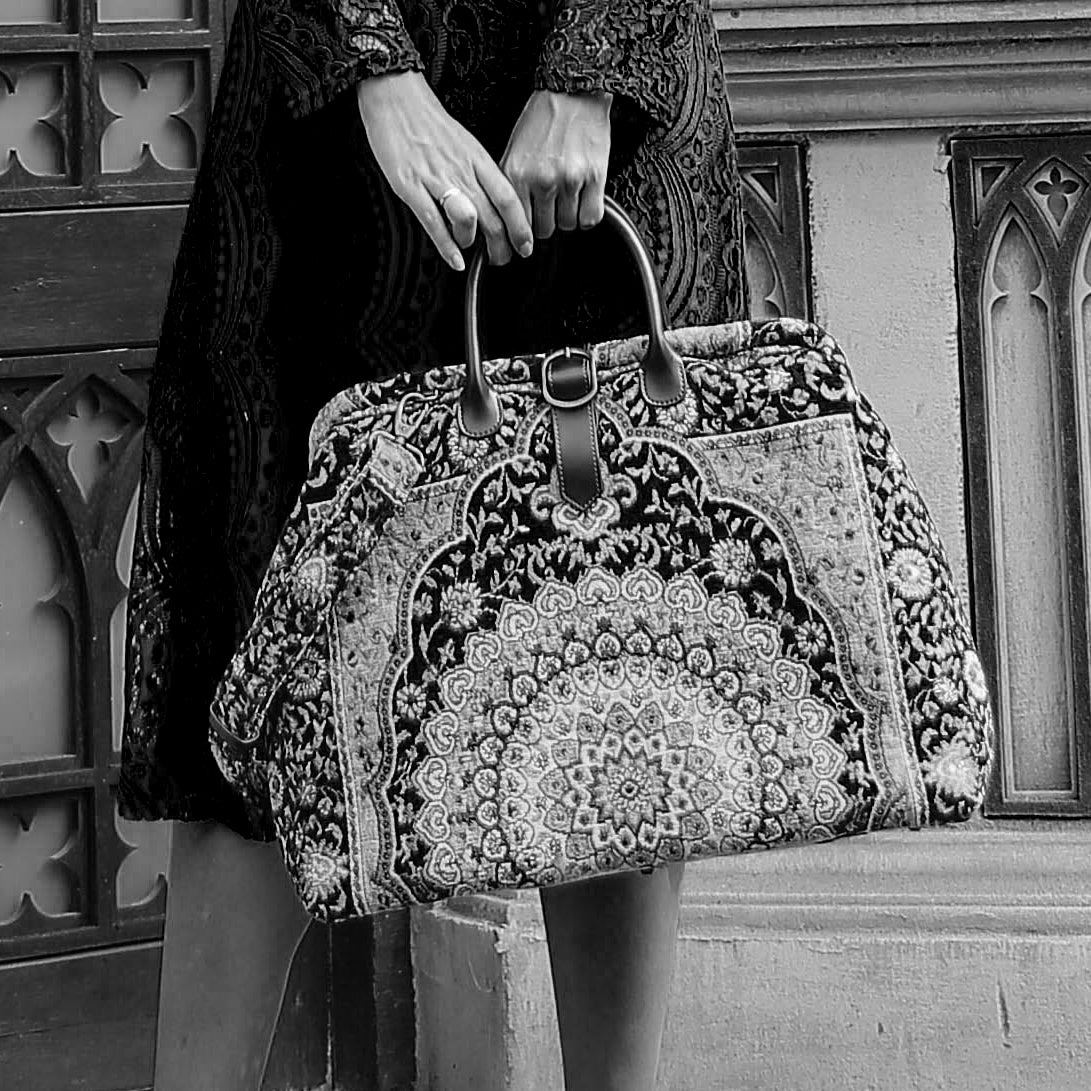 Oriental Navy Mary Poppins Weekender carpet bag MCW Handmade-2