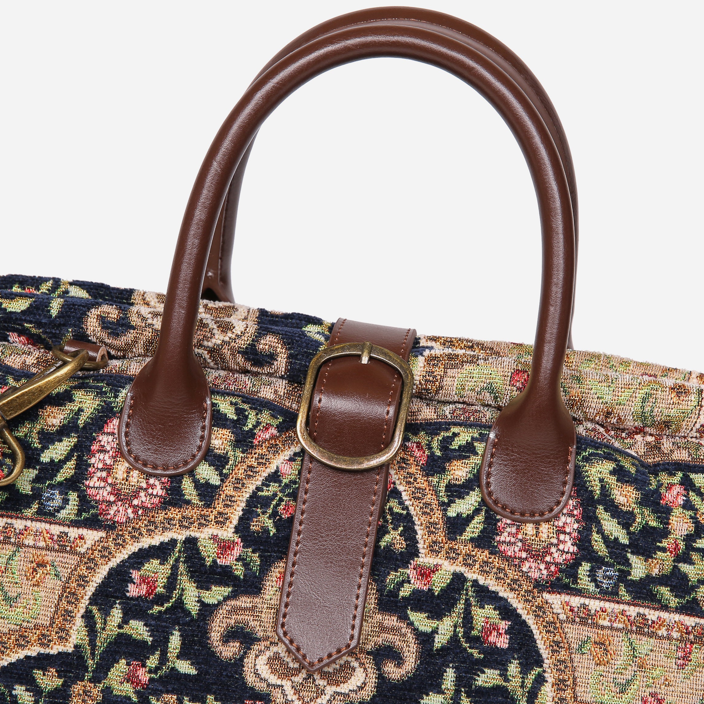 Oriental Navy Mary Poppins Weekender carpet bag MCW Handmade-5