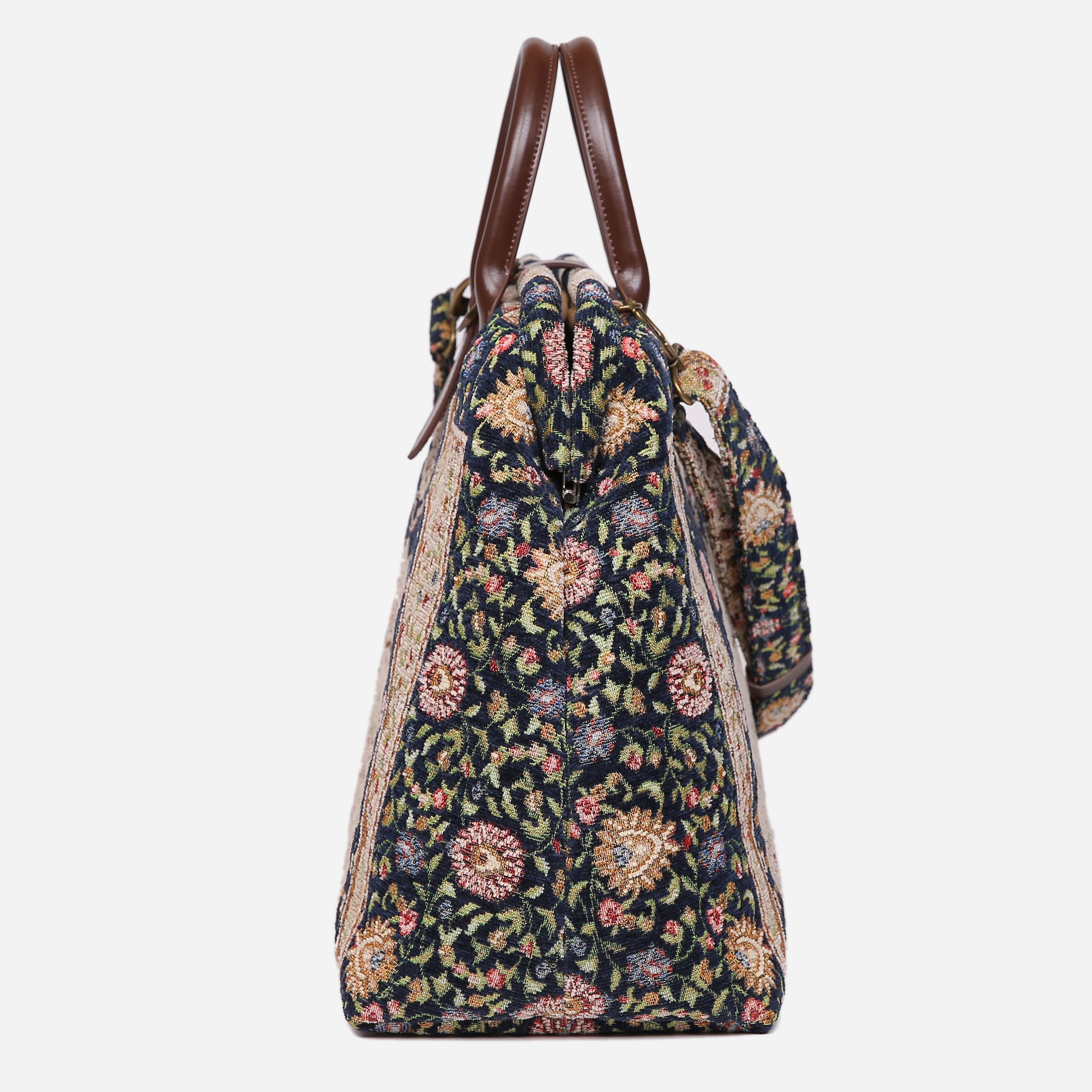 Oriental Navy Mary Poppins Weekender carpet bag MCW Handmade-4