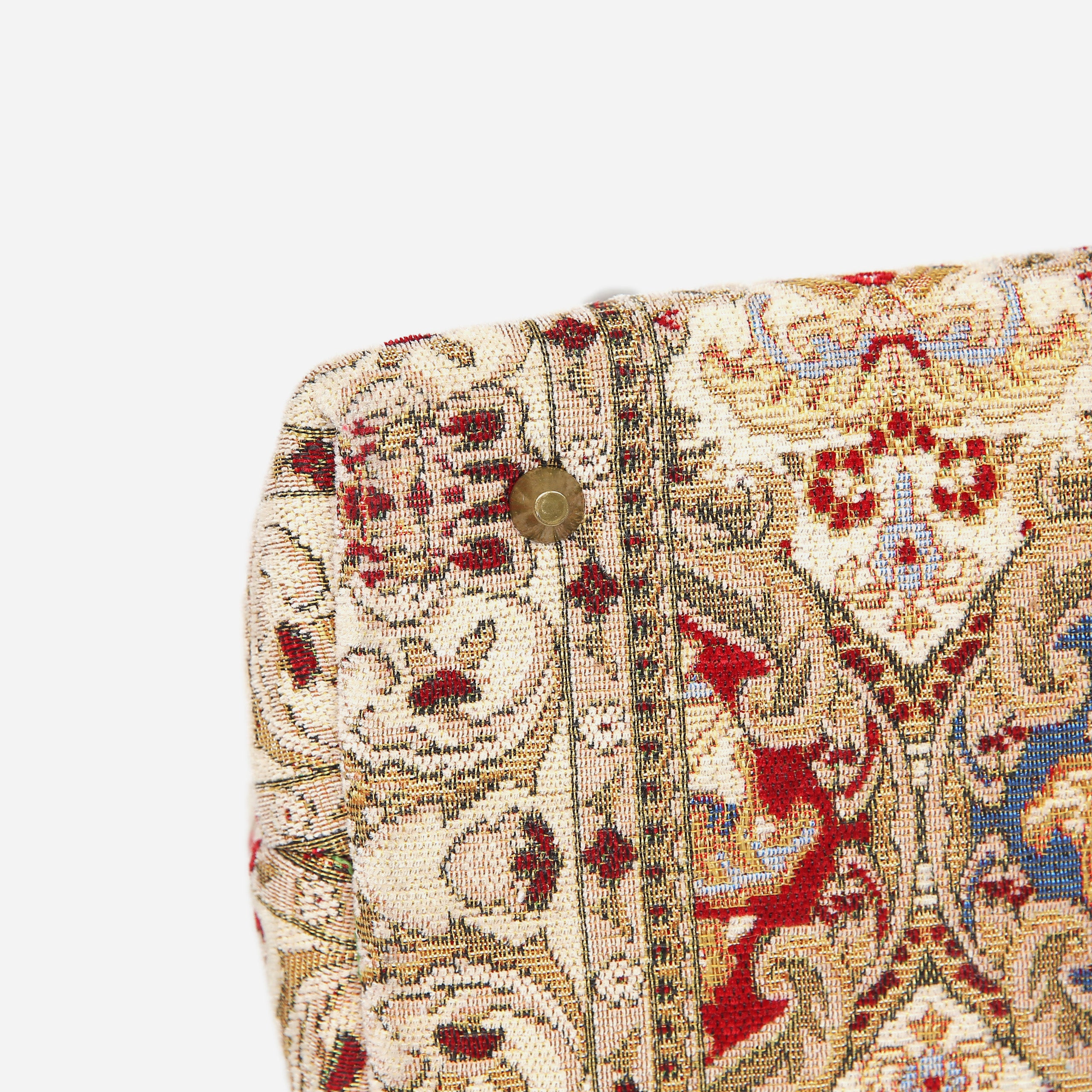 Golden Age Red Mary Poppins Weekender carpet bag MCW Handmade-bottom