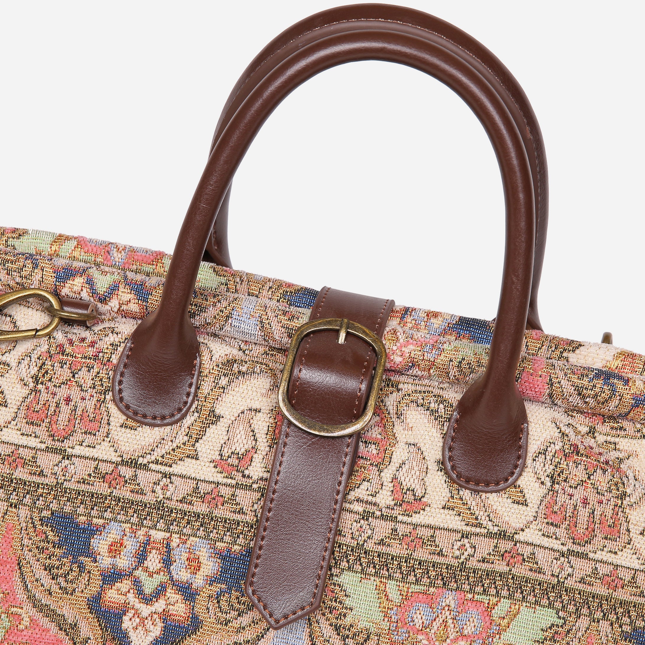 Golden Age Pink Mary Poppins Weekender Carpetbag buckle