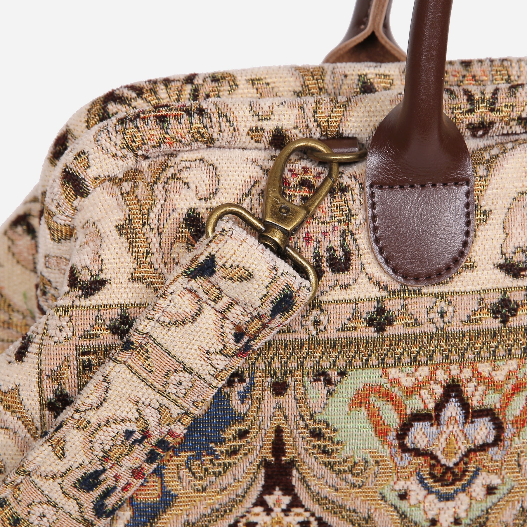 Golden Age Navy Mary Poppins Weekender Carpetbag of America clasp