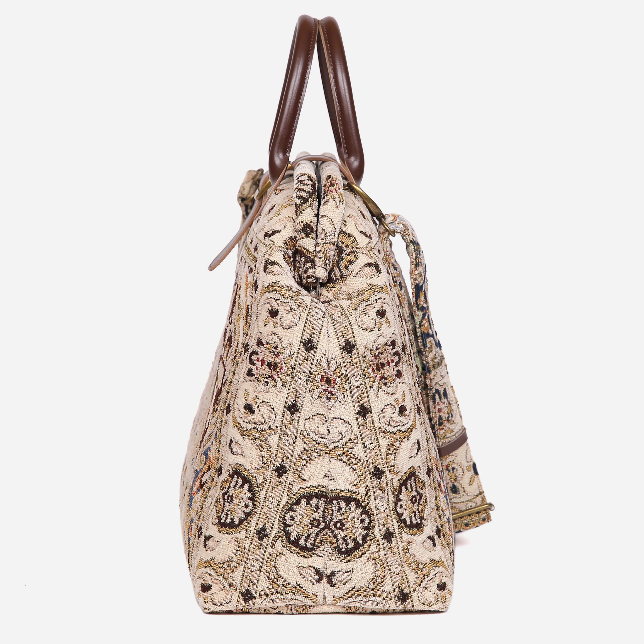 Golden Age Navy Mary Poppins Weekender Carpetbag of America side