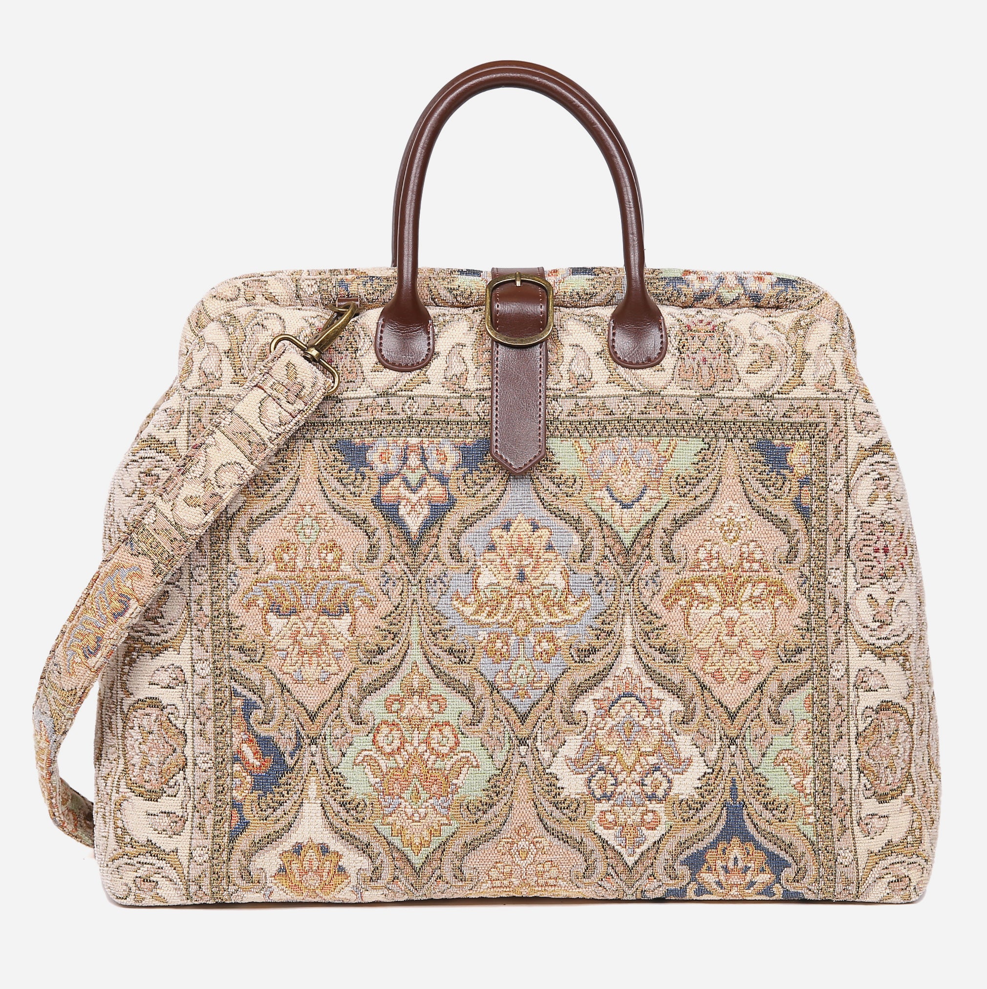 Golden Age Beige Mary Poppins Weekender carpet bag MCW Handmade
