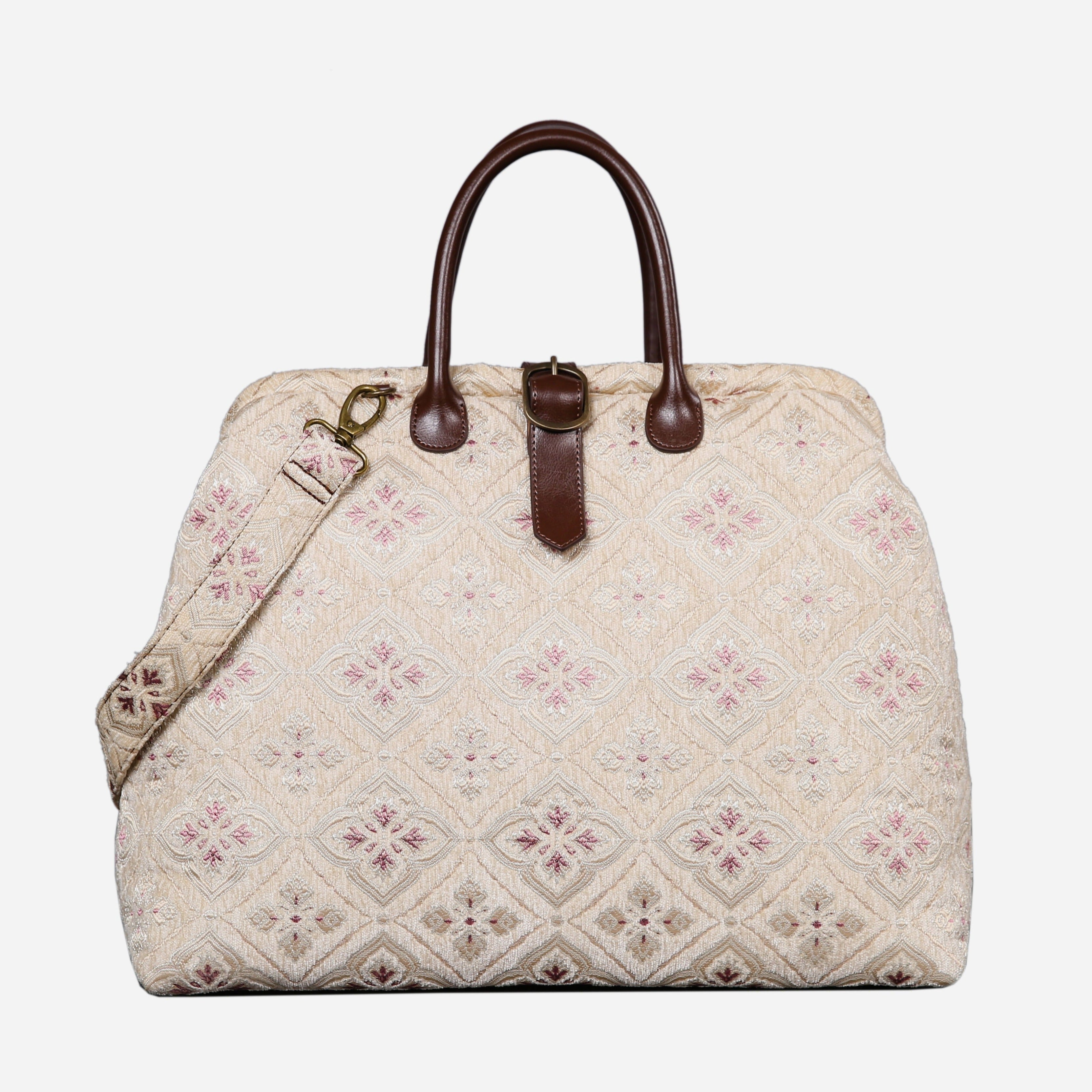 Ethnic Cream Mary Poppins Weekender carpet bag MCW Handmade