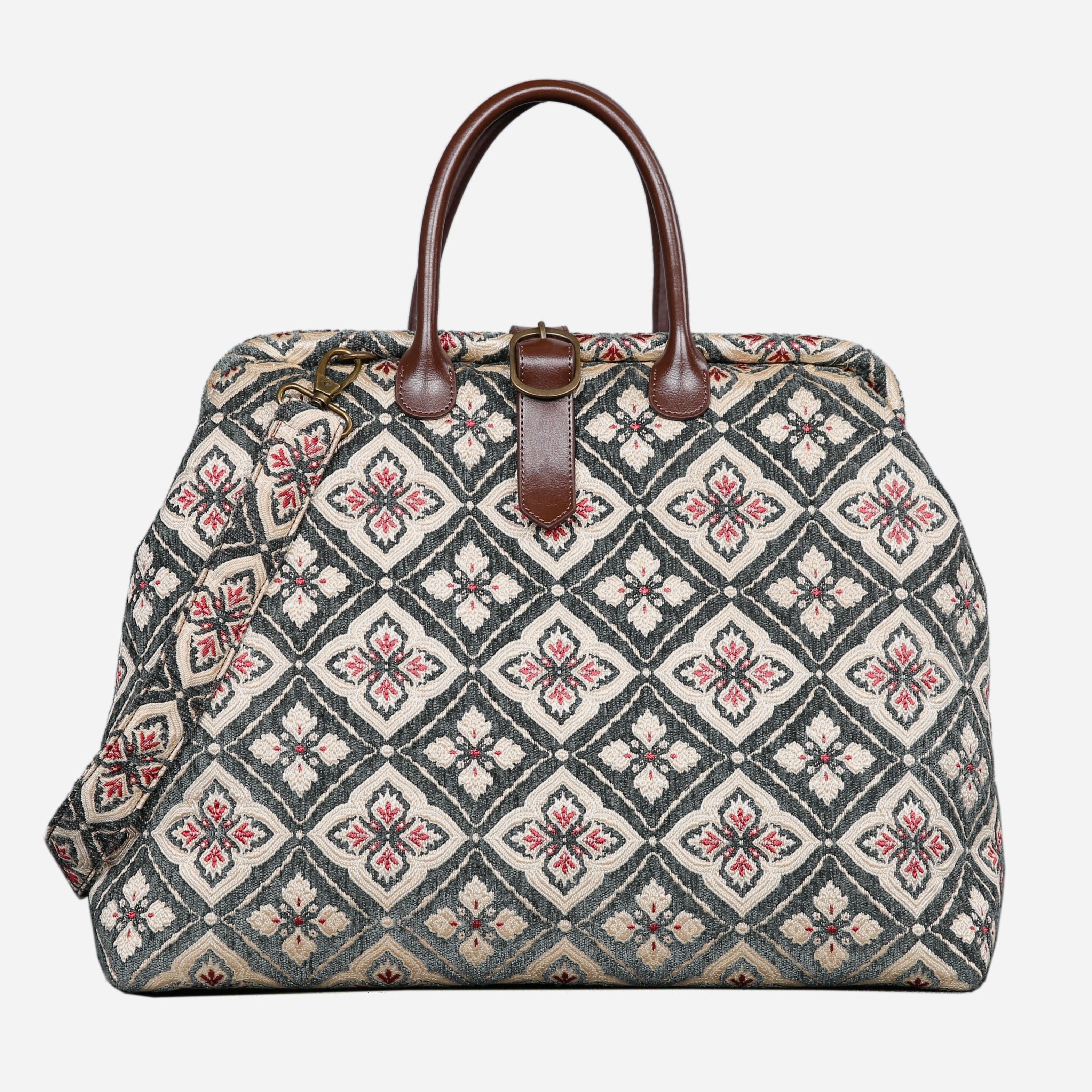 Ethnic Green Mary Poppins Weekender carpet bag MCW Handmade