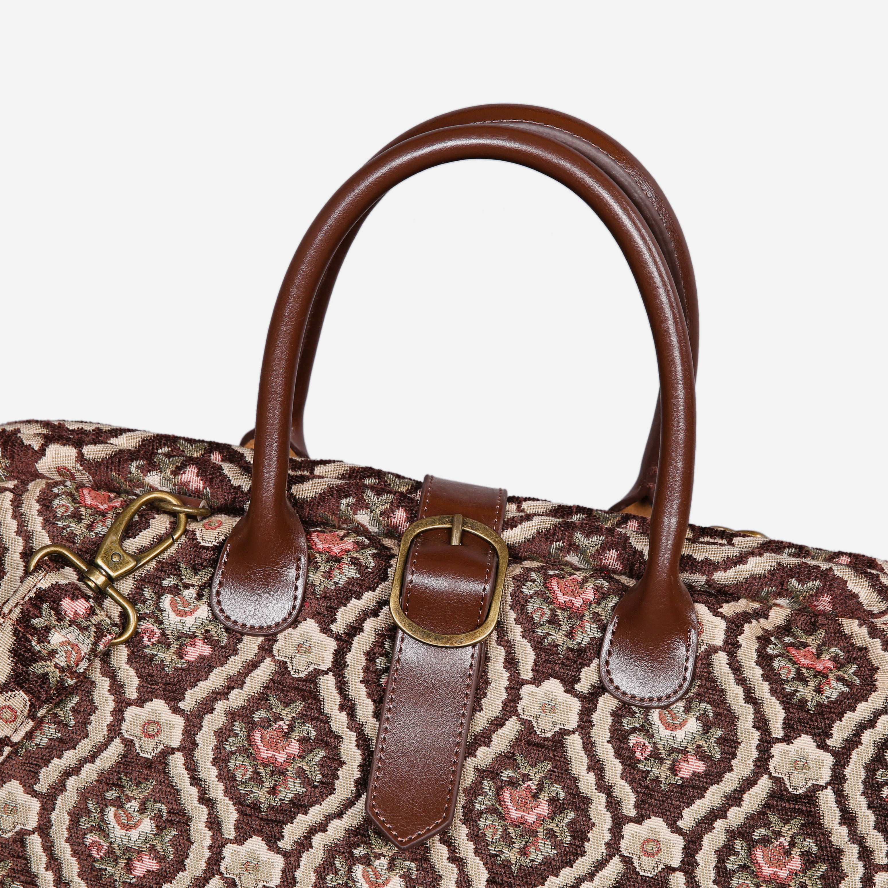 Traditional Coffee Mary Poppins Weekender Carpetbag of America buckle