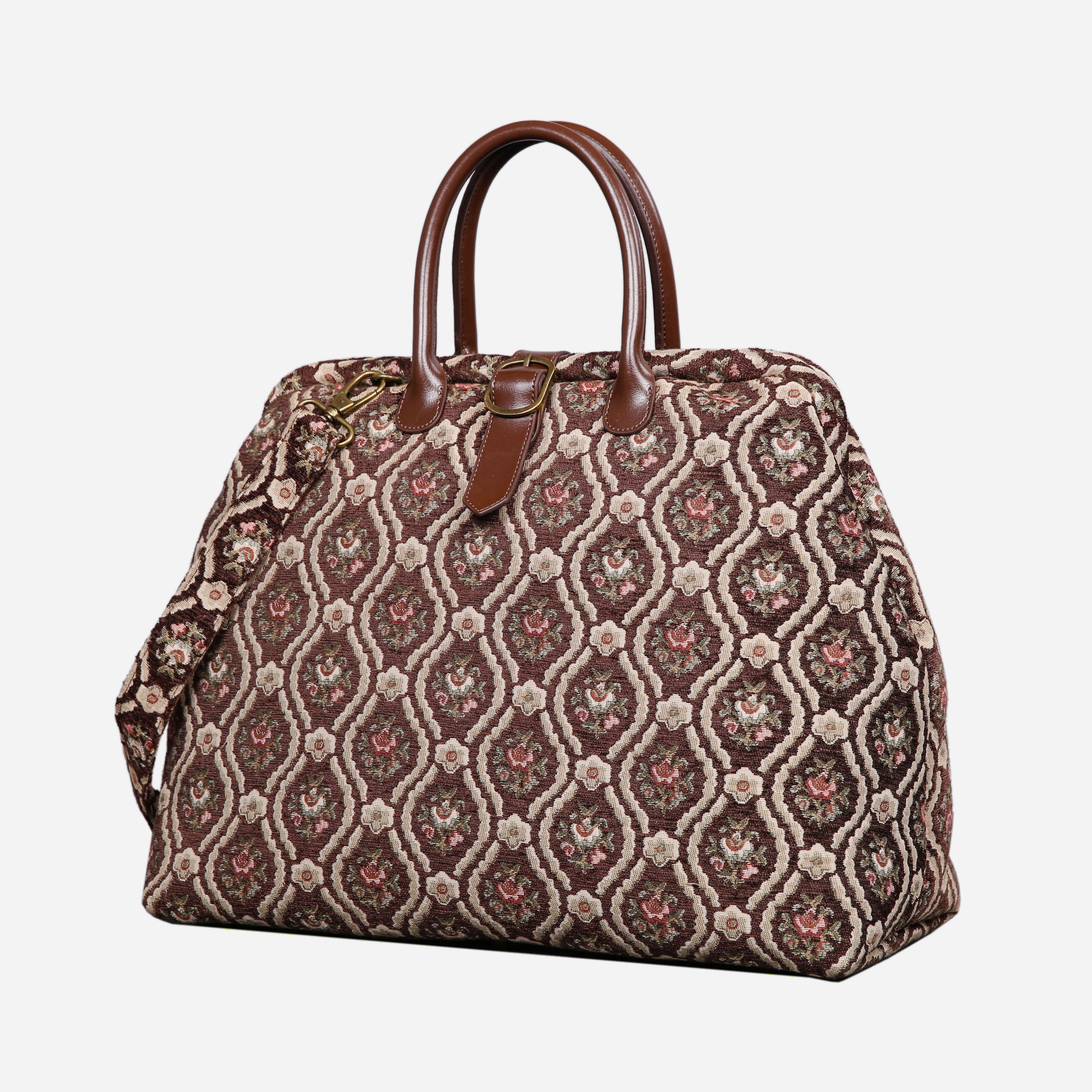 Traditional Coffee Mary Poppins Weekender Carpetbag of America front
