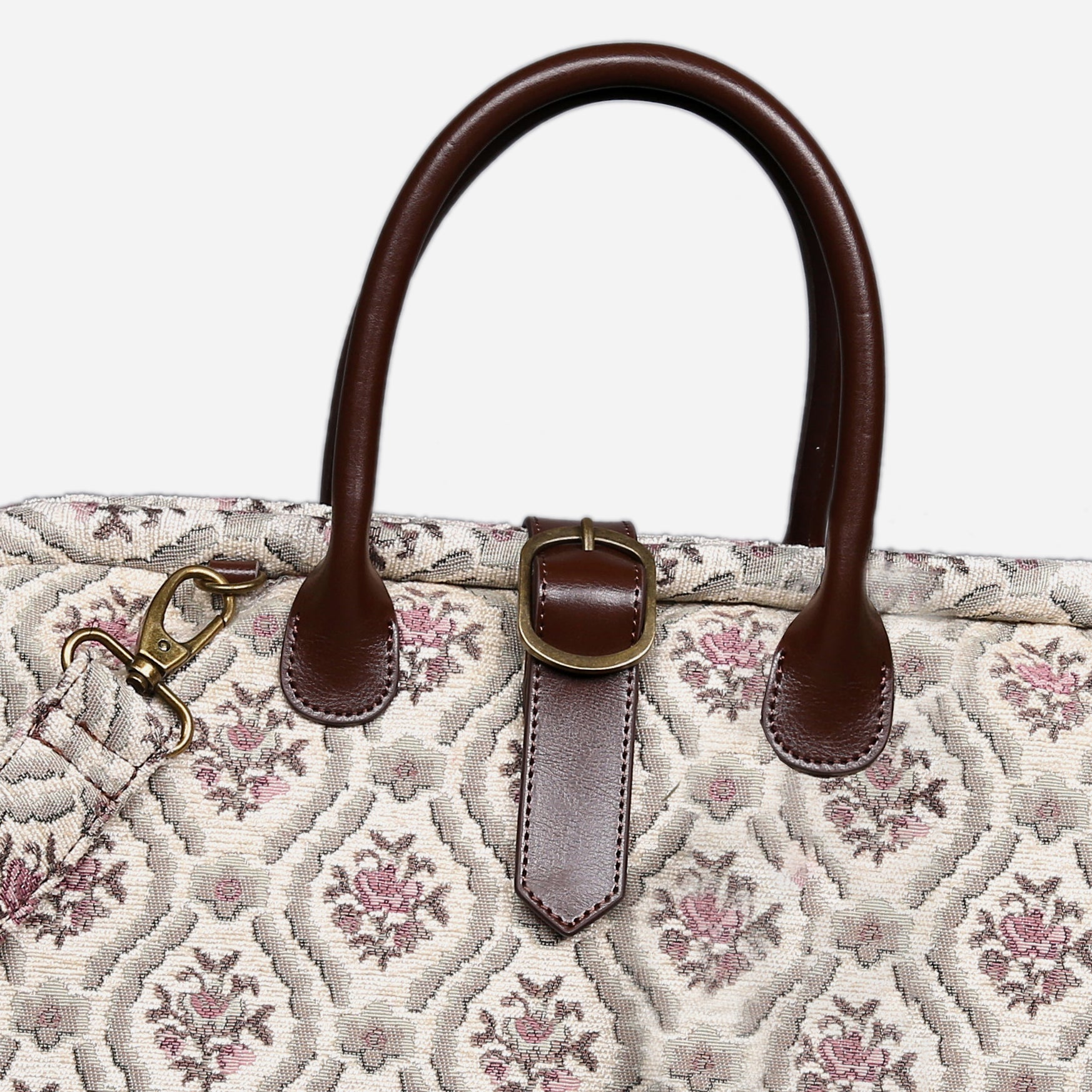 Traditional Cream Mary Poppins Weekender Carpetbag of America buckle