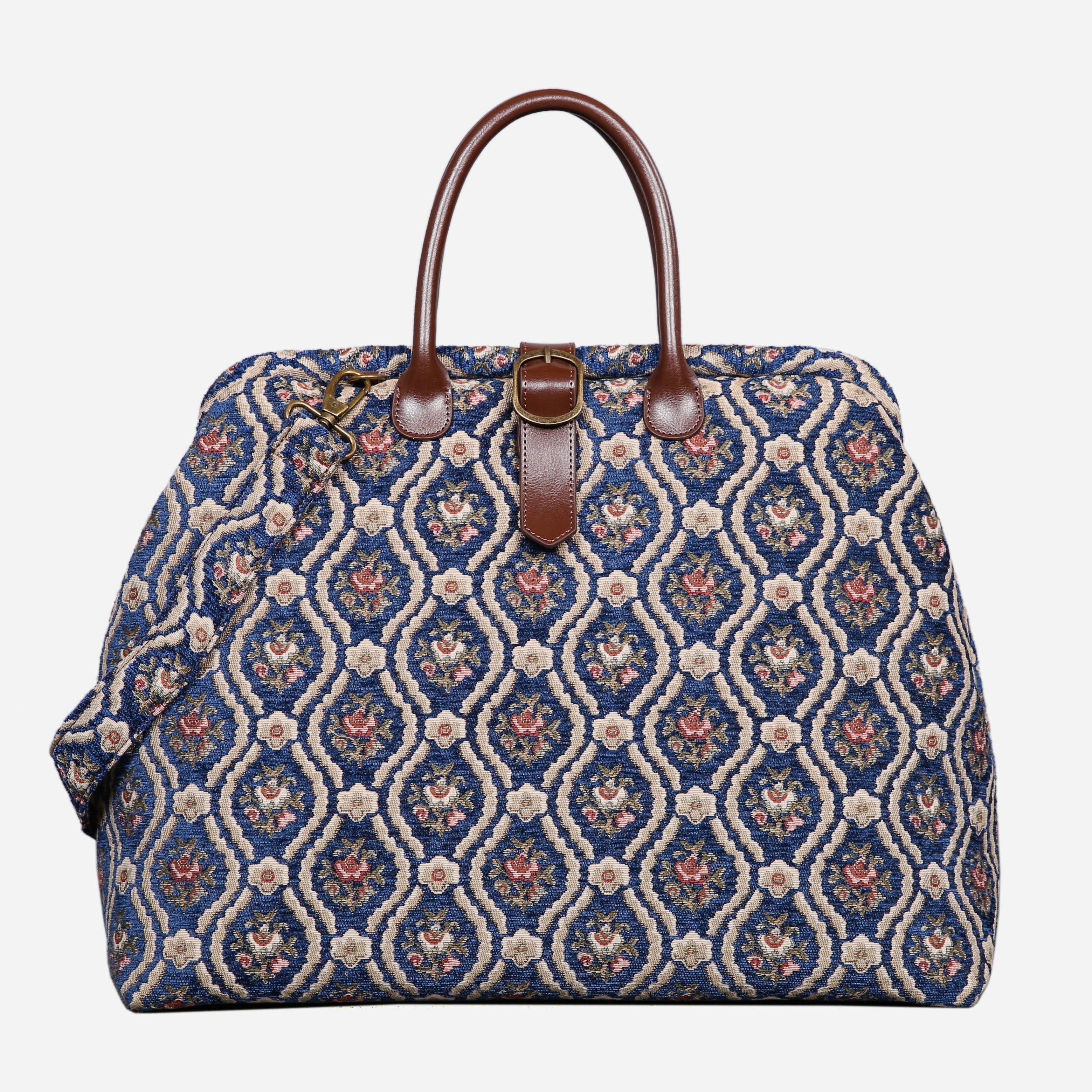 Traditional Blue Mary Poppins Weekender carpet bag MCW Handmade