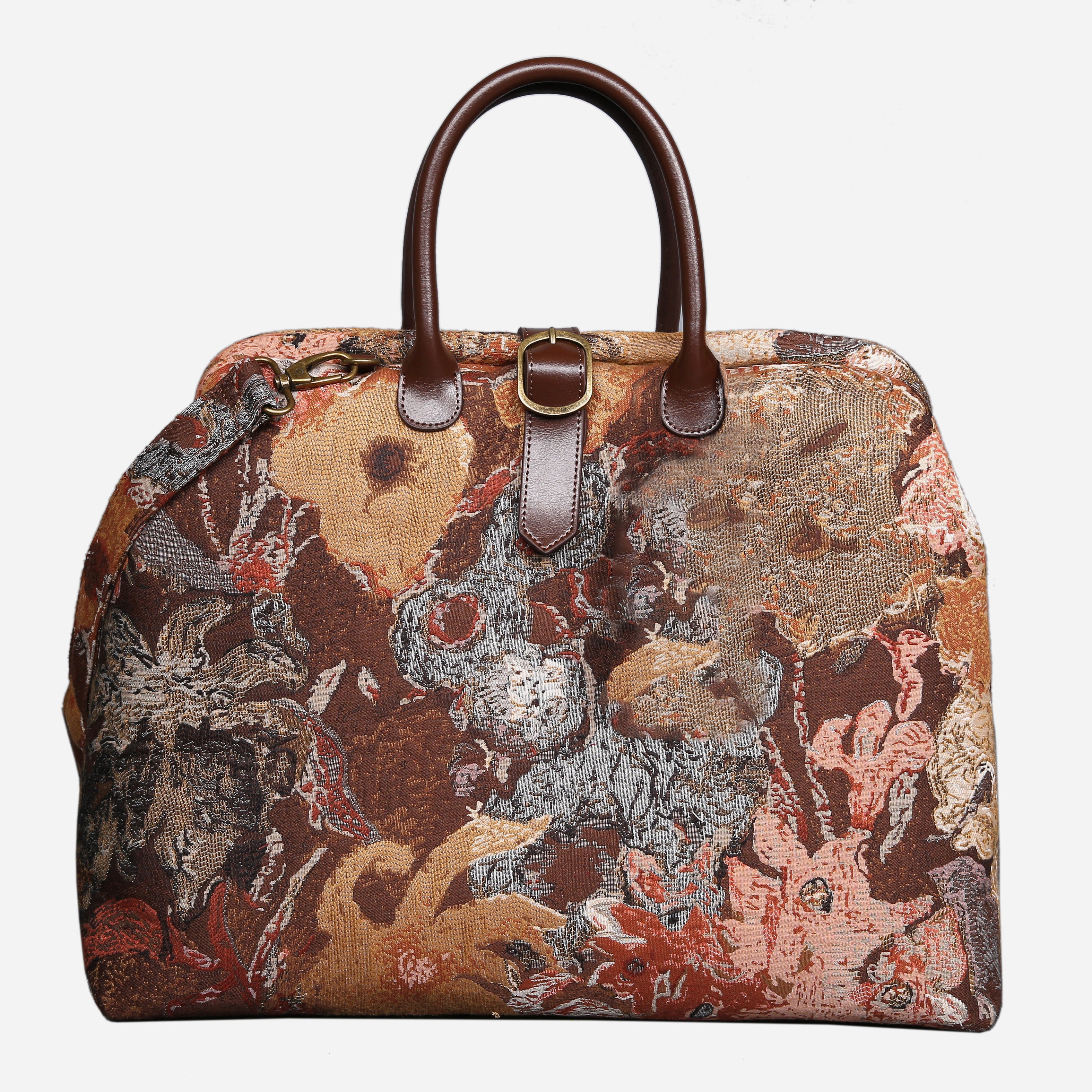 Abstract Brown Mary Poppins Weekender carpet bag MCW Handmade