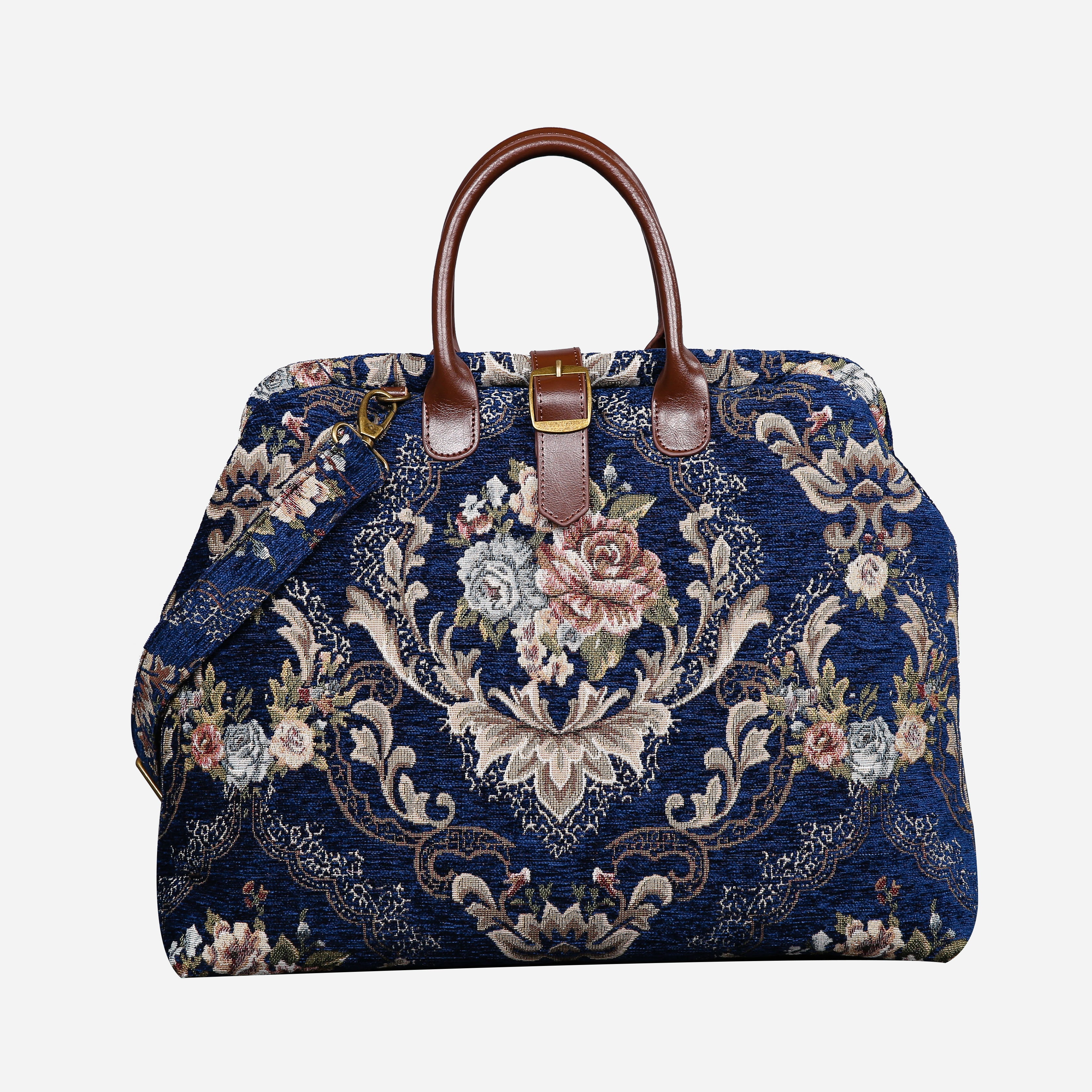 Floral Blue Mary Poppins Weekender carpet bag MCW Handmade