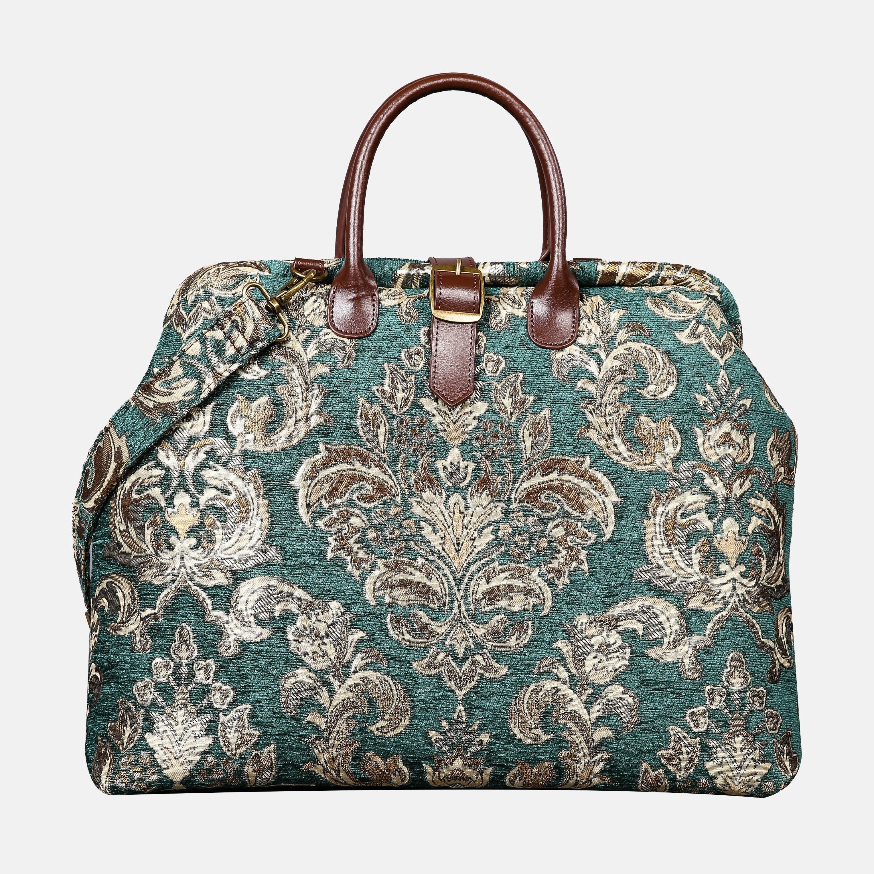 Victorian Blossom Green-Gold Mary Poppins Weekender Carpetbag main