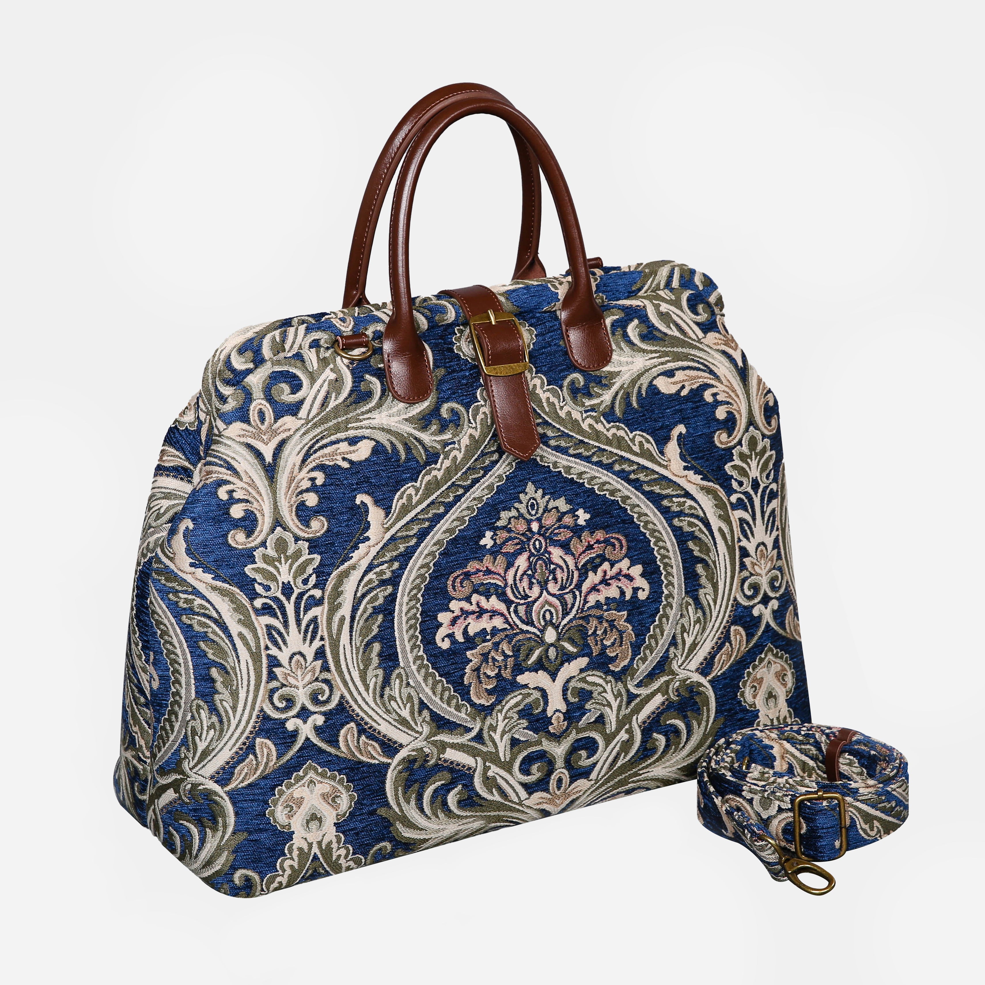 ELIZABETH Blue Mary Poppins Weekender carpet bag MCW Handmade-1