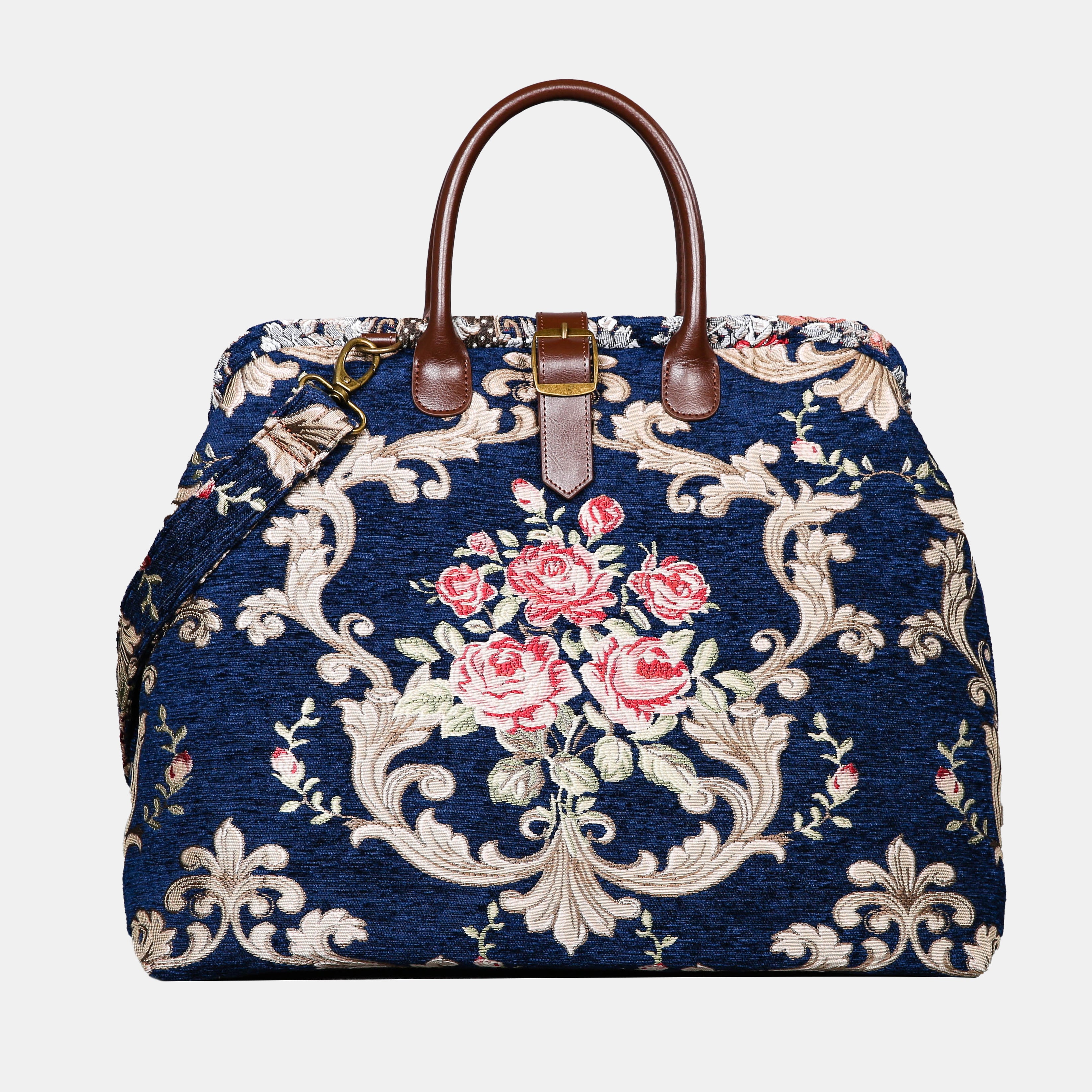 Baroque Garden Blue Mary Poppins Weekender carpet bag MCW Handmade