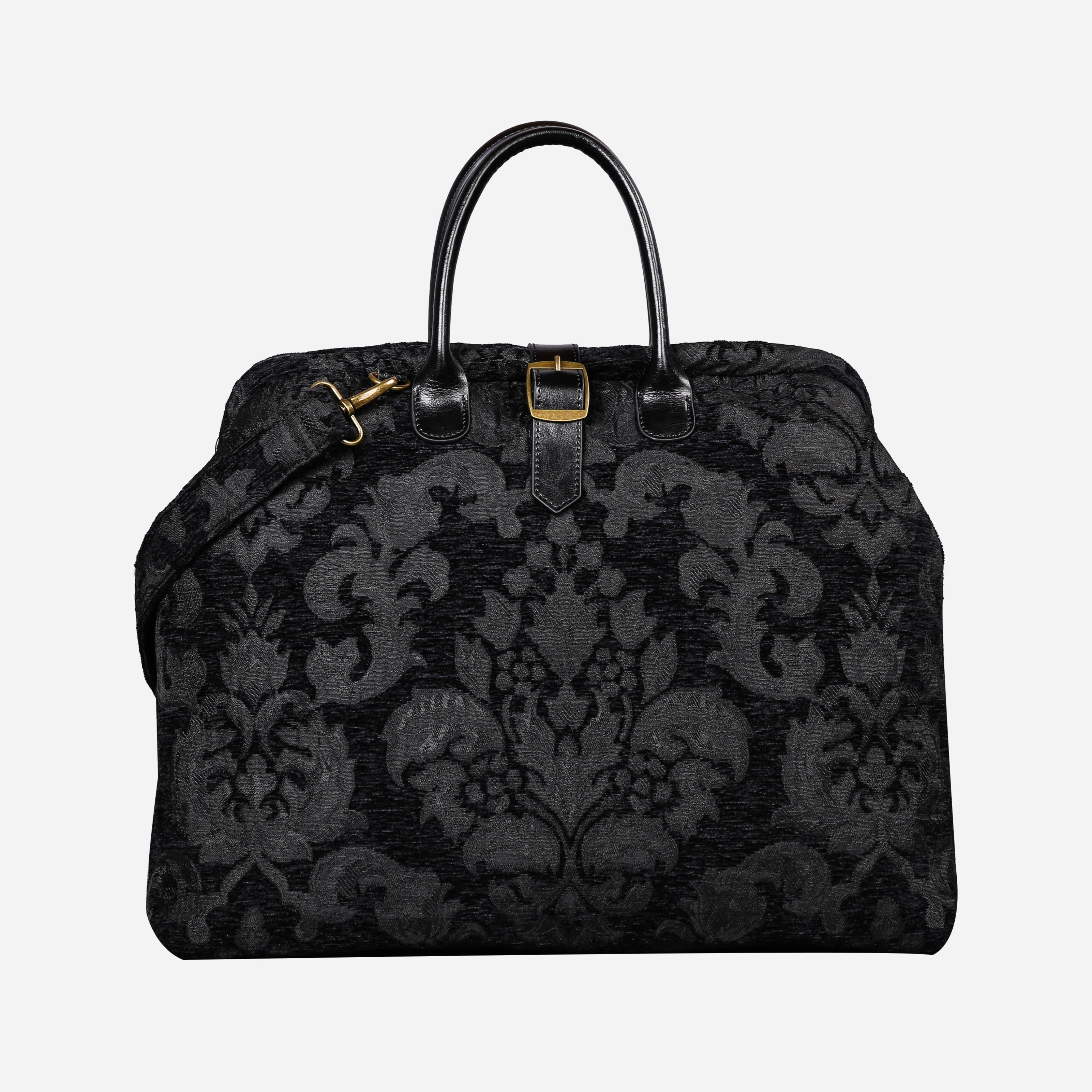 Victorian Blossom BLK/BLK Mary Poppins Weekender carpet bag MCW Handmade