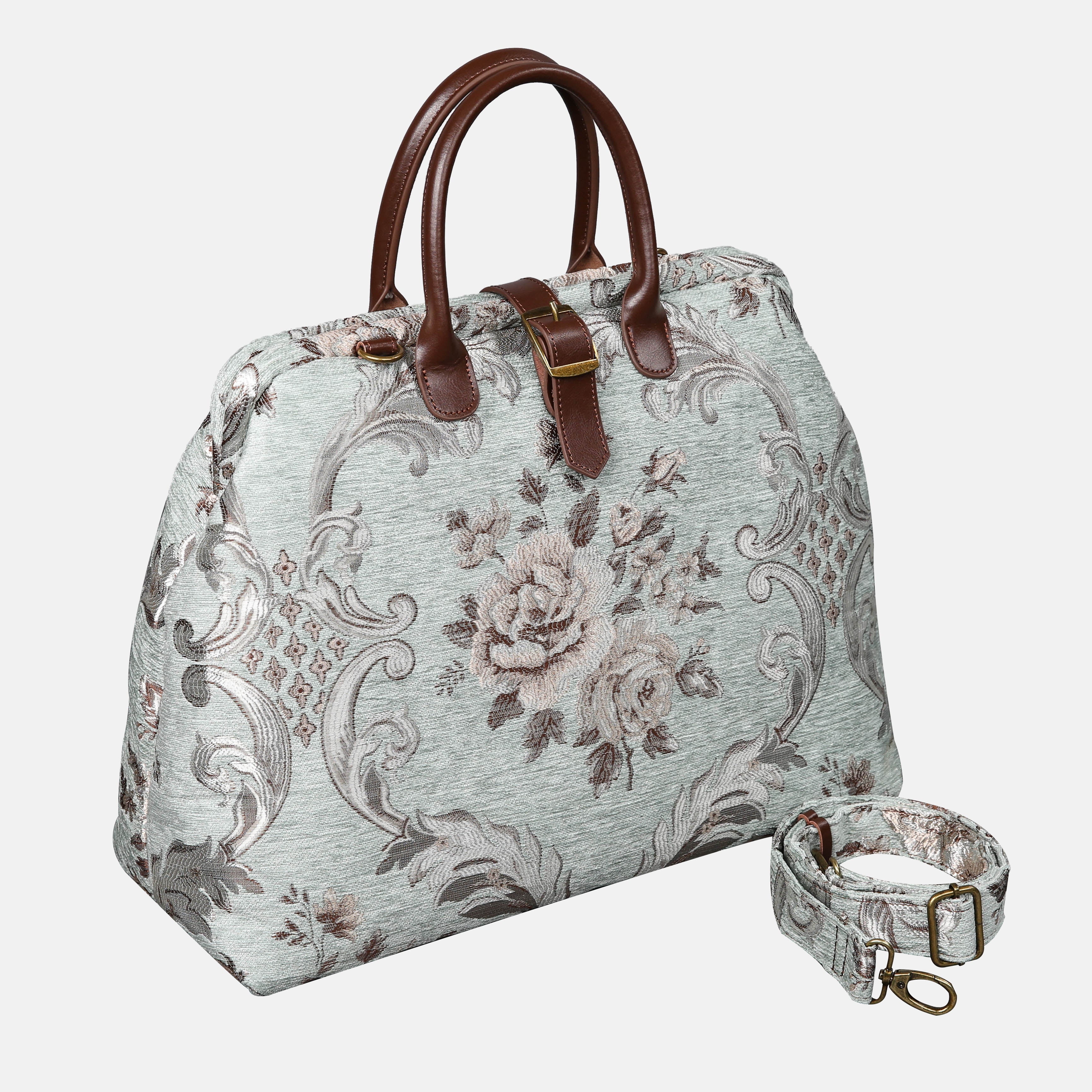 Floral Mint Mary Poppins Weekender carpet bag MCW Handmade-1