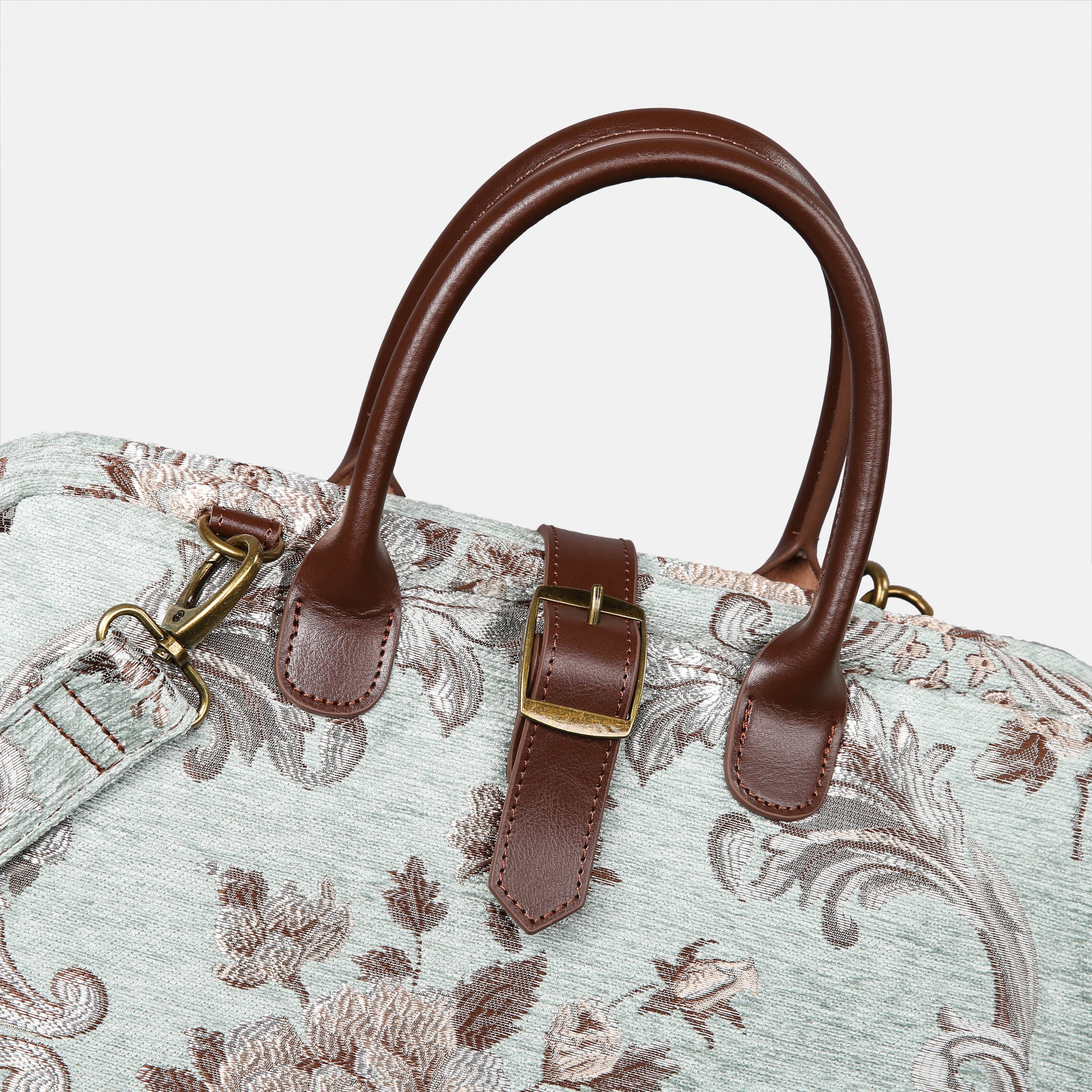 Floral Mint Mary Poppins Weekender carpet bag MCW Handmade details