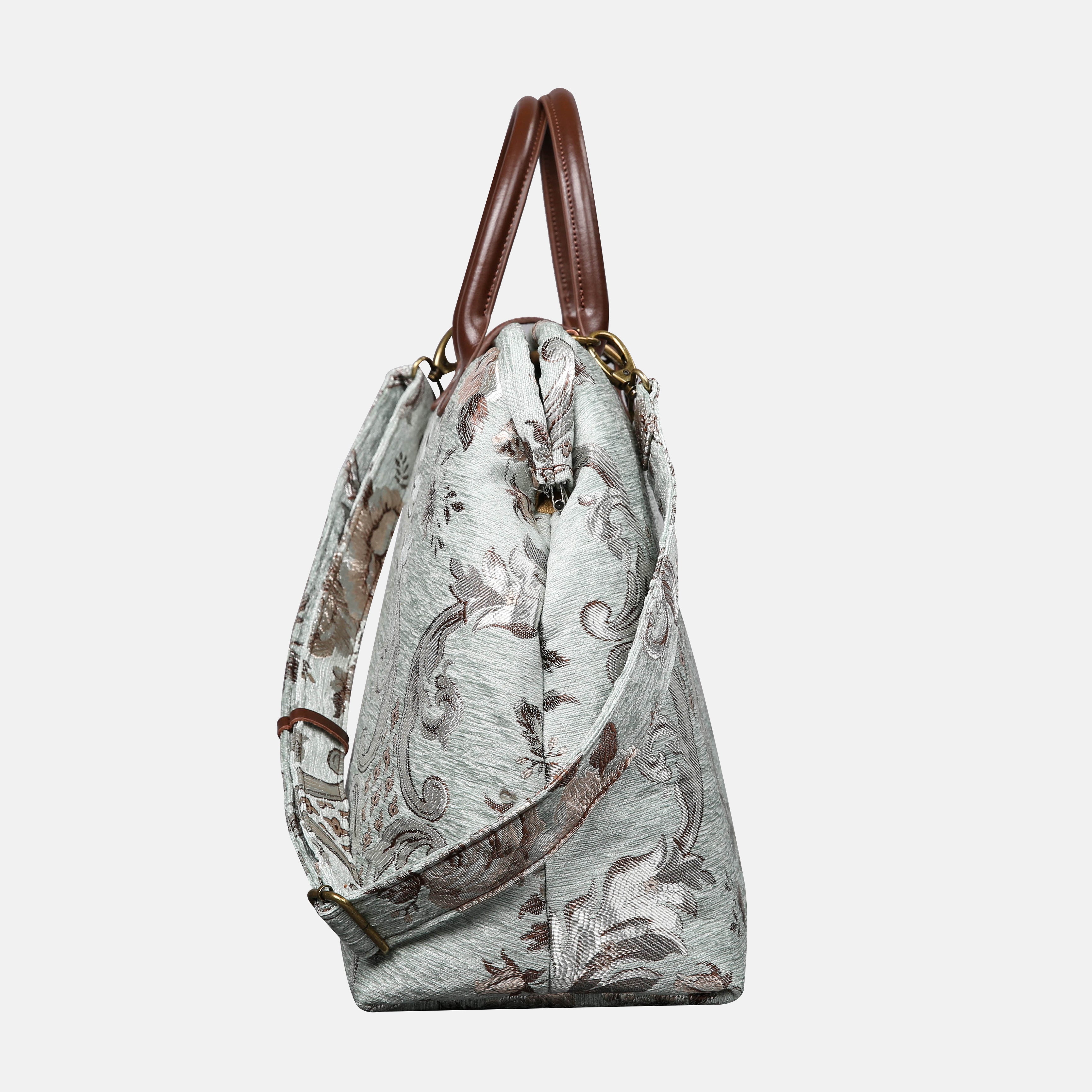 Floral Mint Mary Poppins Weekender carpet bag MCW Handmade side