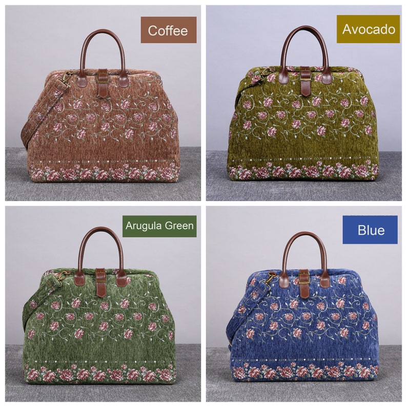 Climbing Rose Mary Poppins Weekender carpet bag MCW Handmade-9
