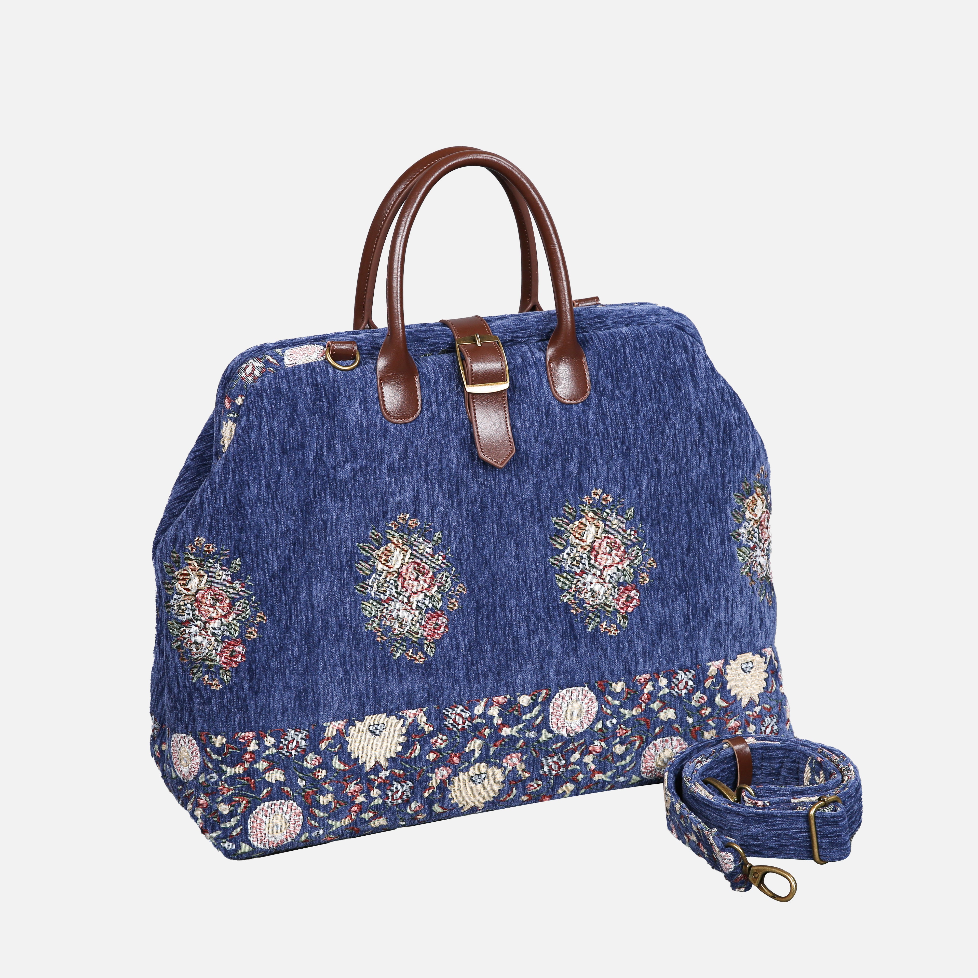 Rose Bouquet Mary Poppins Weekender carpet bag MCW Handmade front side