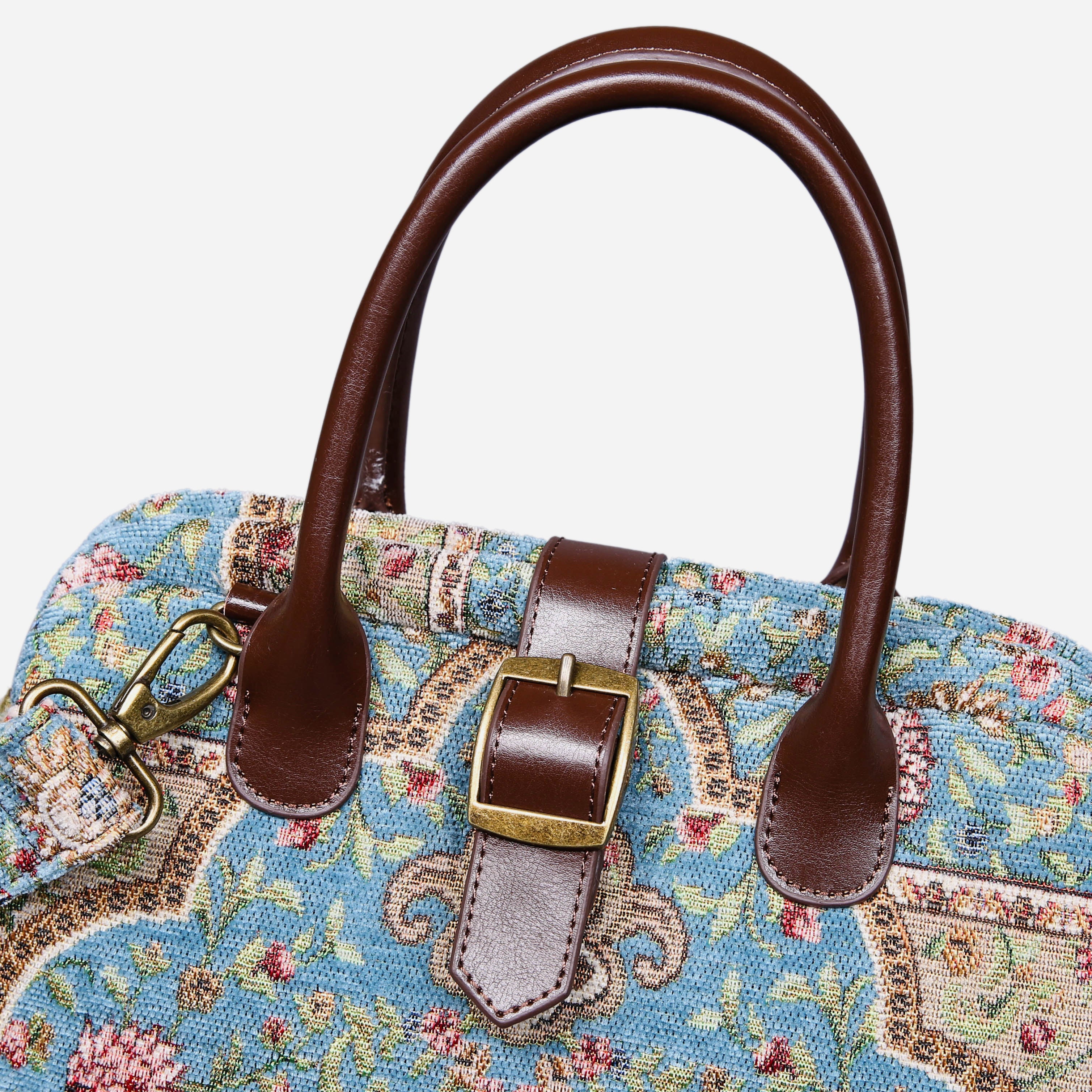 Oriental Blue Carpet Handbag Purse carpet bag MCW Handmade buckle