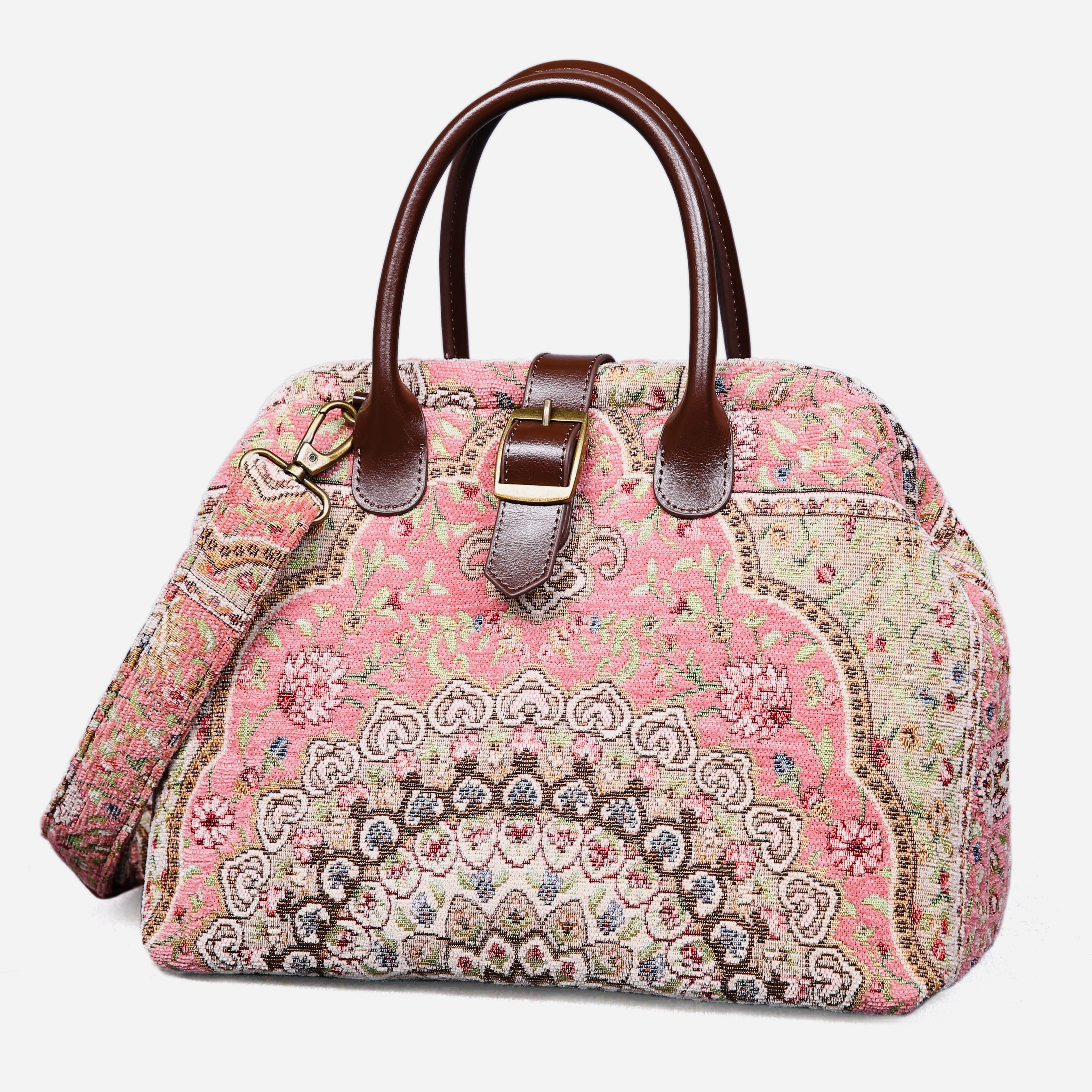 Oriental Pink Carpet Handbag Purse carpet bag MCW Handmade-3