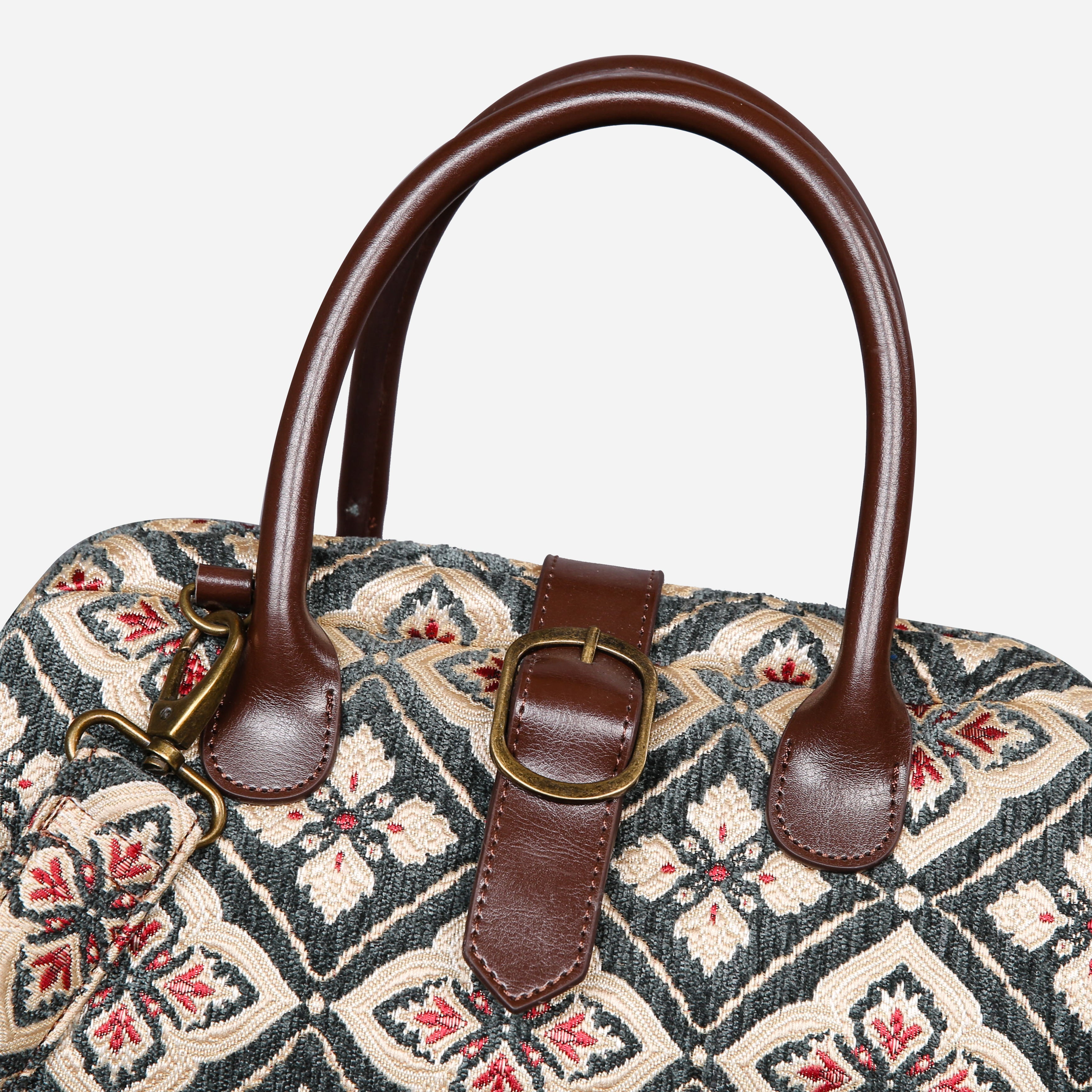 Ethnic Green Carpet Handbag Purse carpet bag MCW Handmade of America buckle