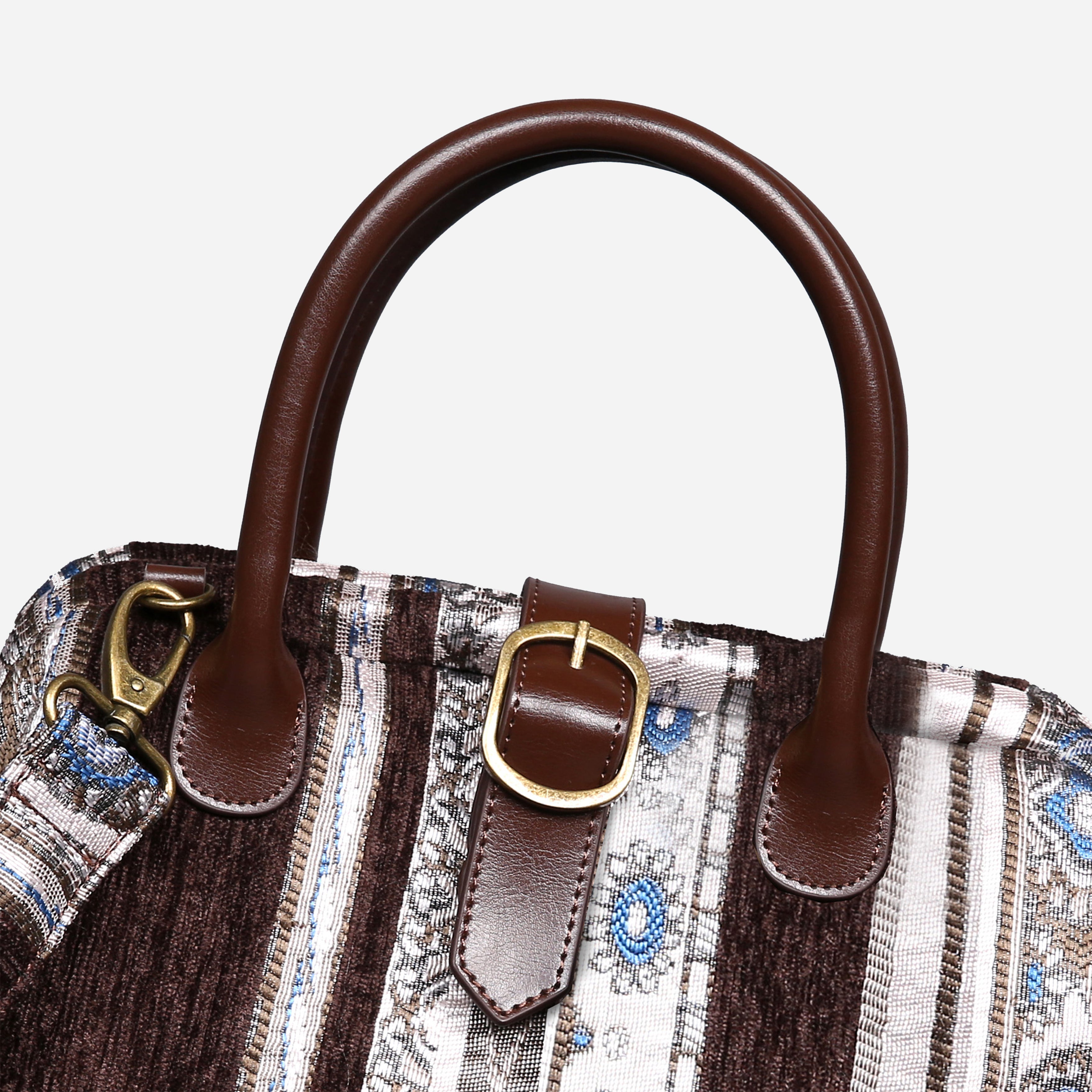 Ethnic Strips Coffee Carpet Handbag Purse carpet bag MCW Handmade-2