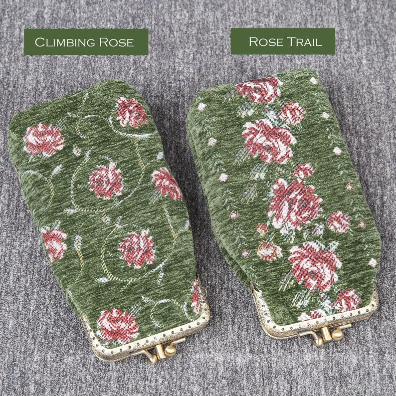 Rose Series Arugula Green Carpet Eyeglasses Case MCW Handmade-10