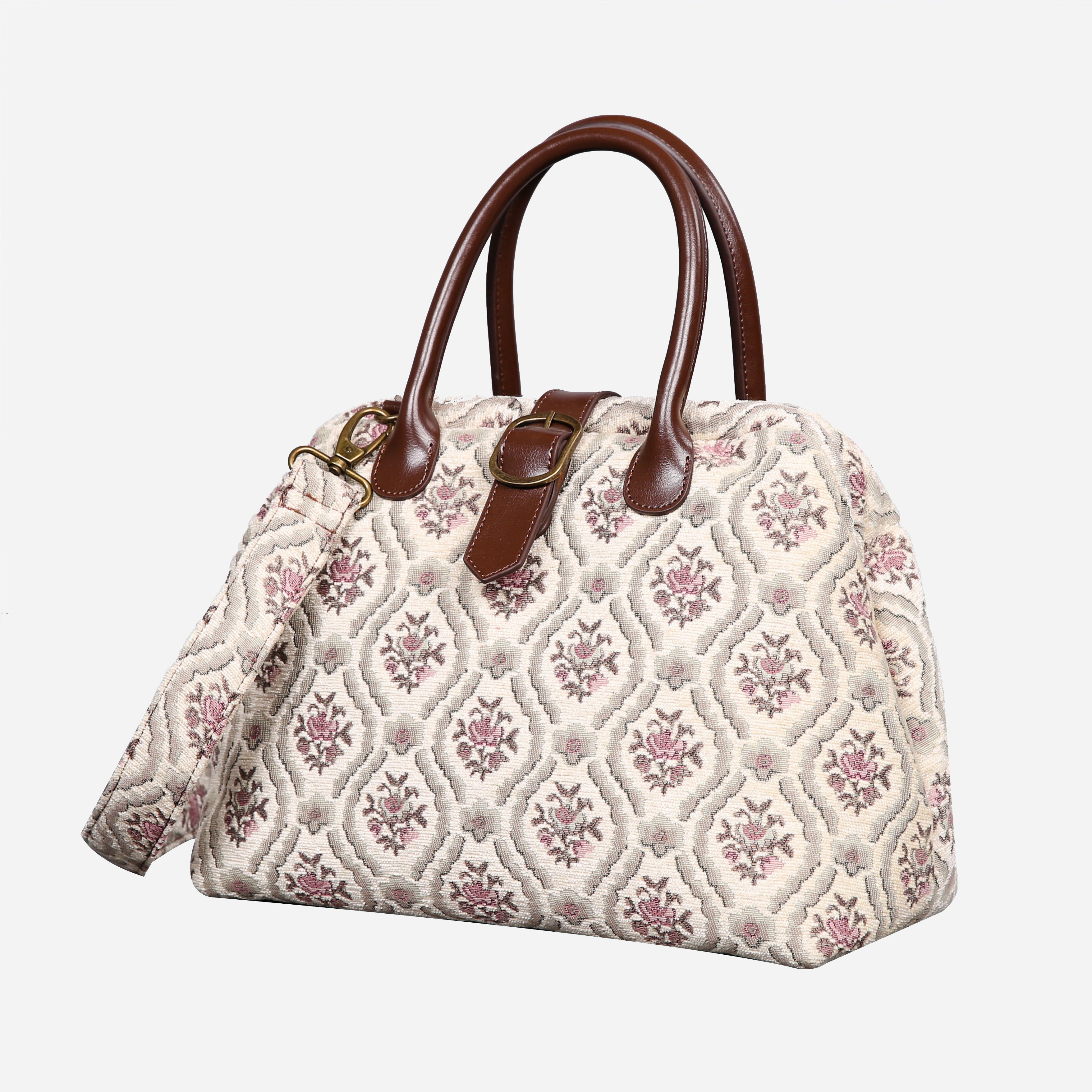 Traditional Cream Carpet Handbag Purse carpet bag MCW Handmade of America front