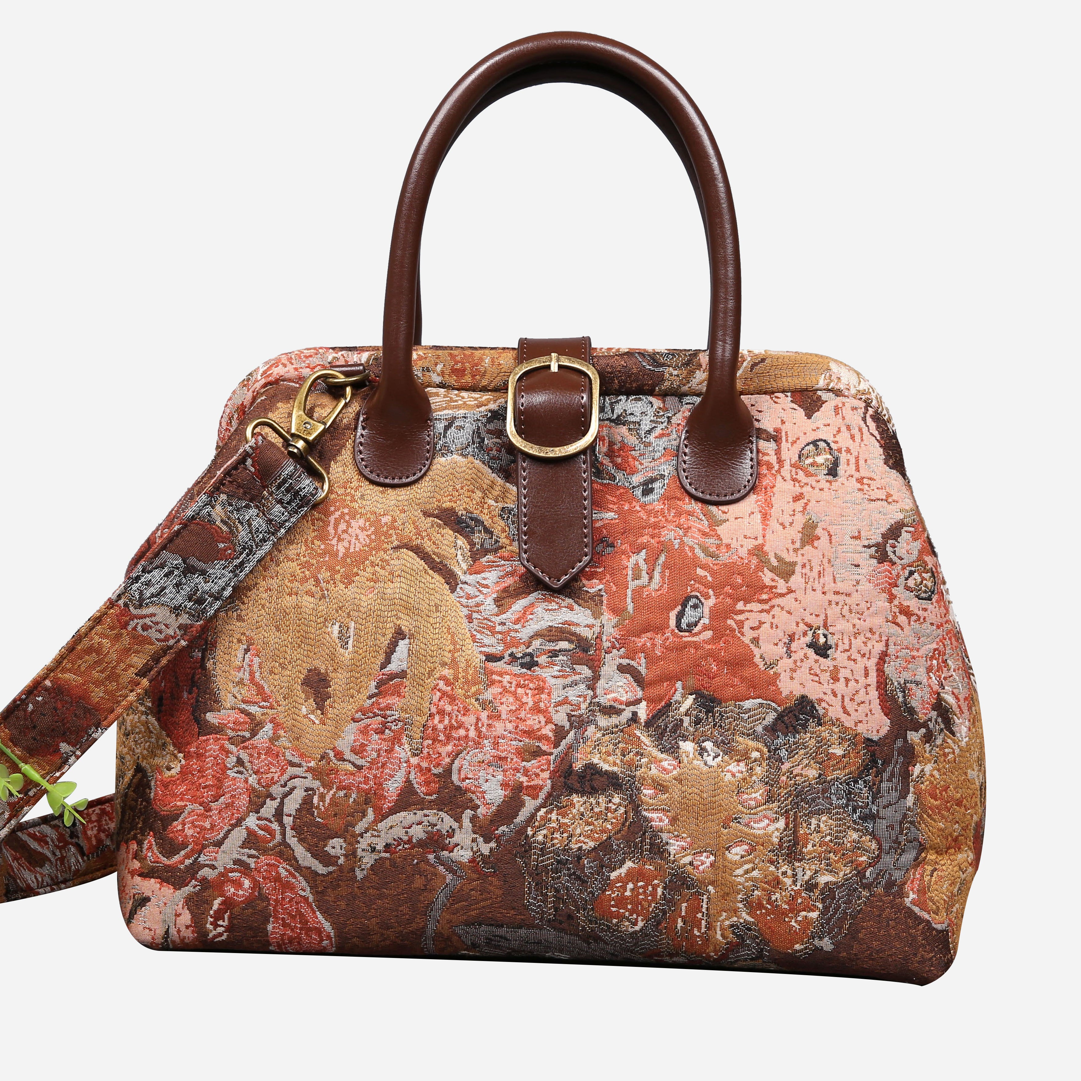 Abstract Brown Carpet Handbag Purse carpet bag MCW Handmade