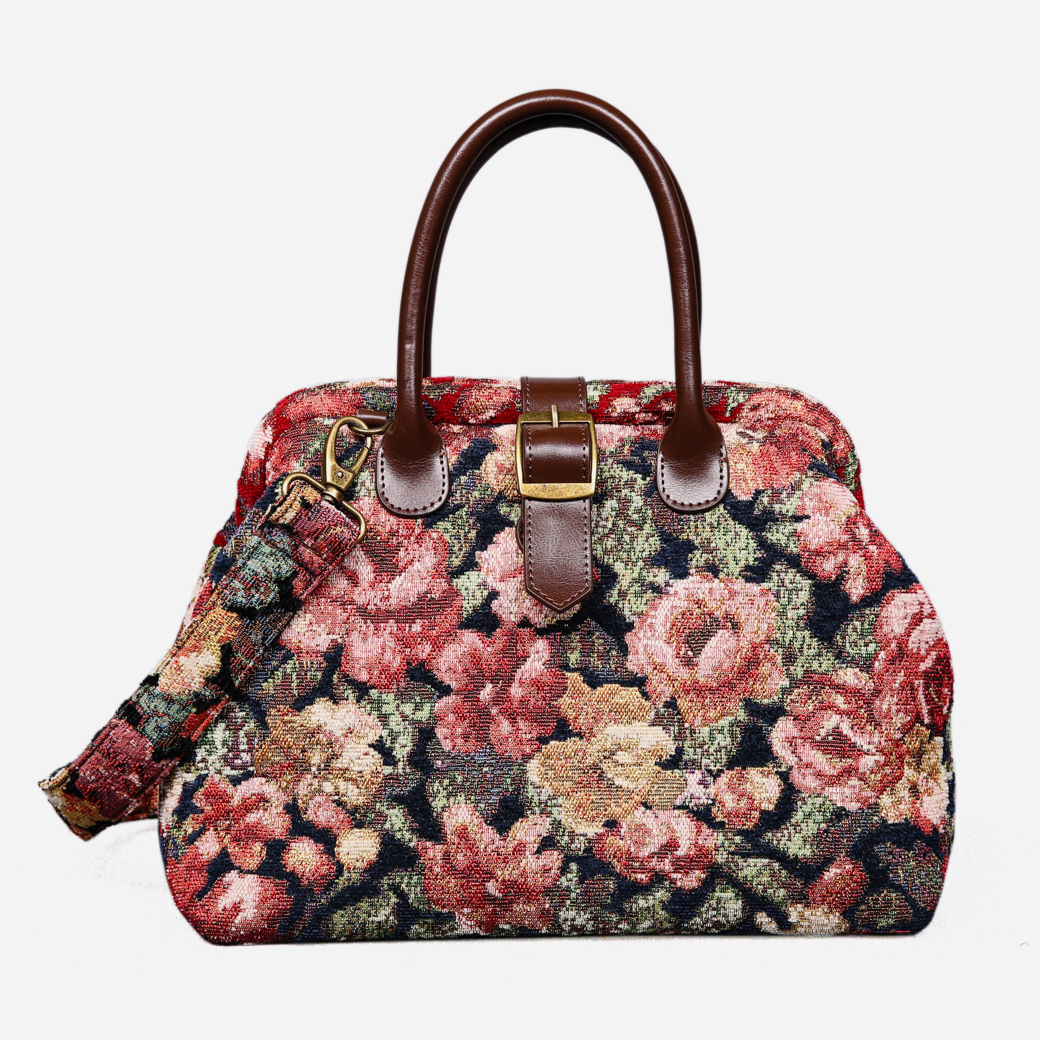 Floral Rose Carpet Handbag Purse carpet bag MCW Handmade