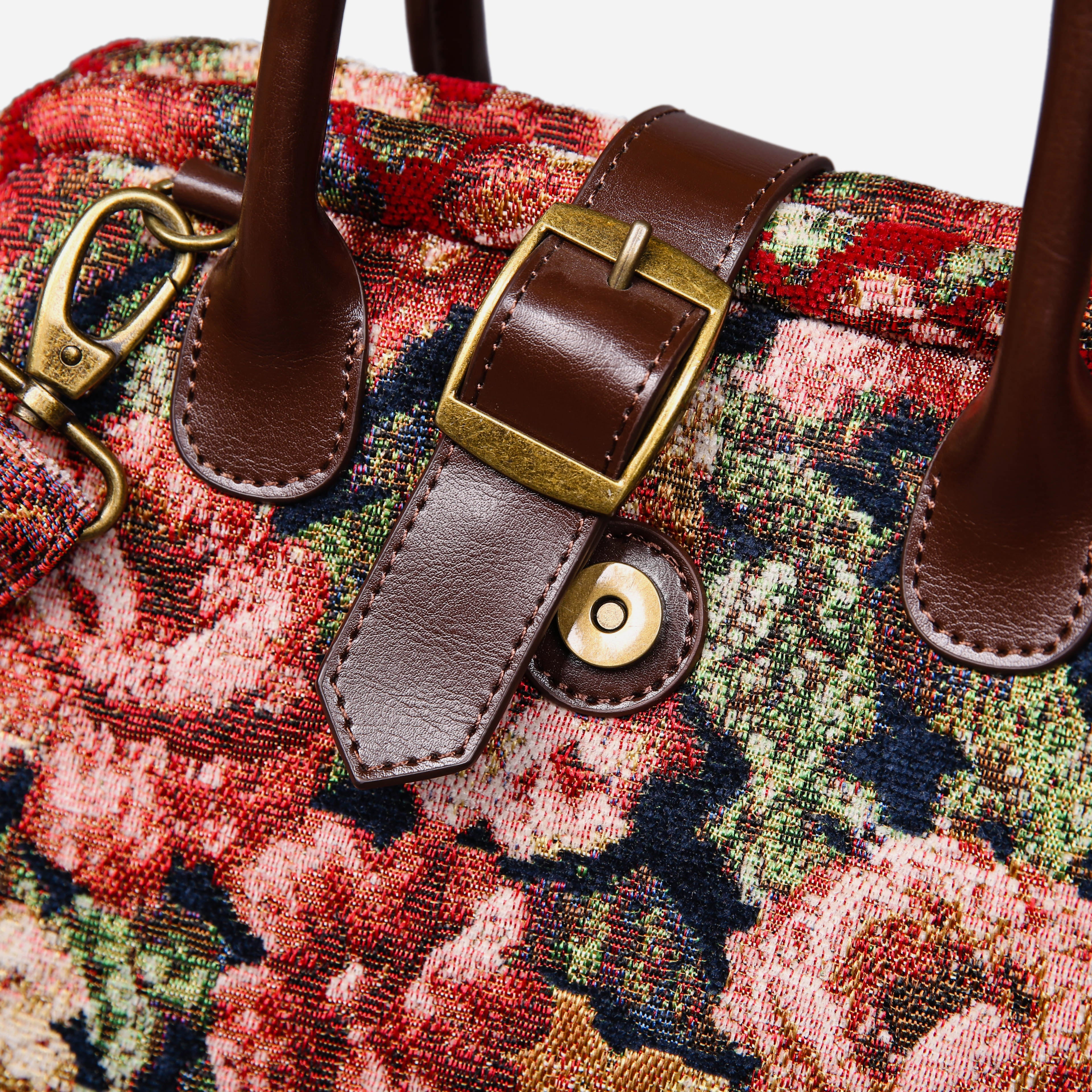 Floral Rose Carpet Handbag Purse carpet bag MCW Handmade-5