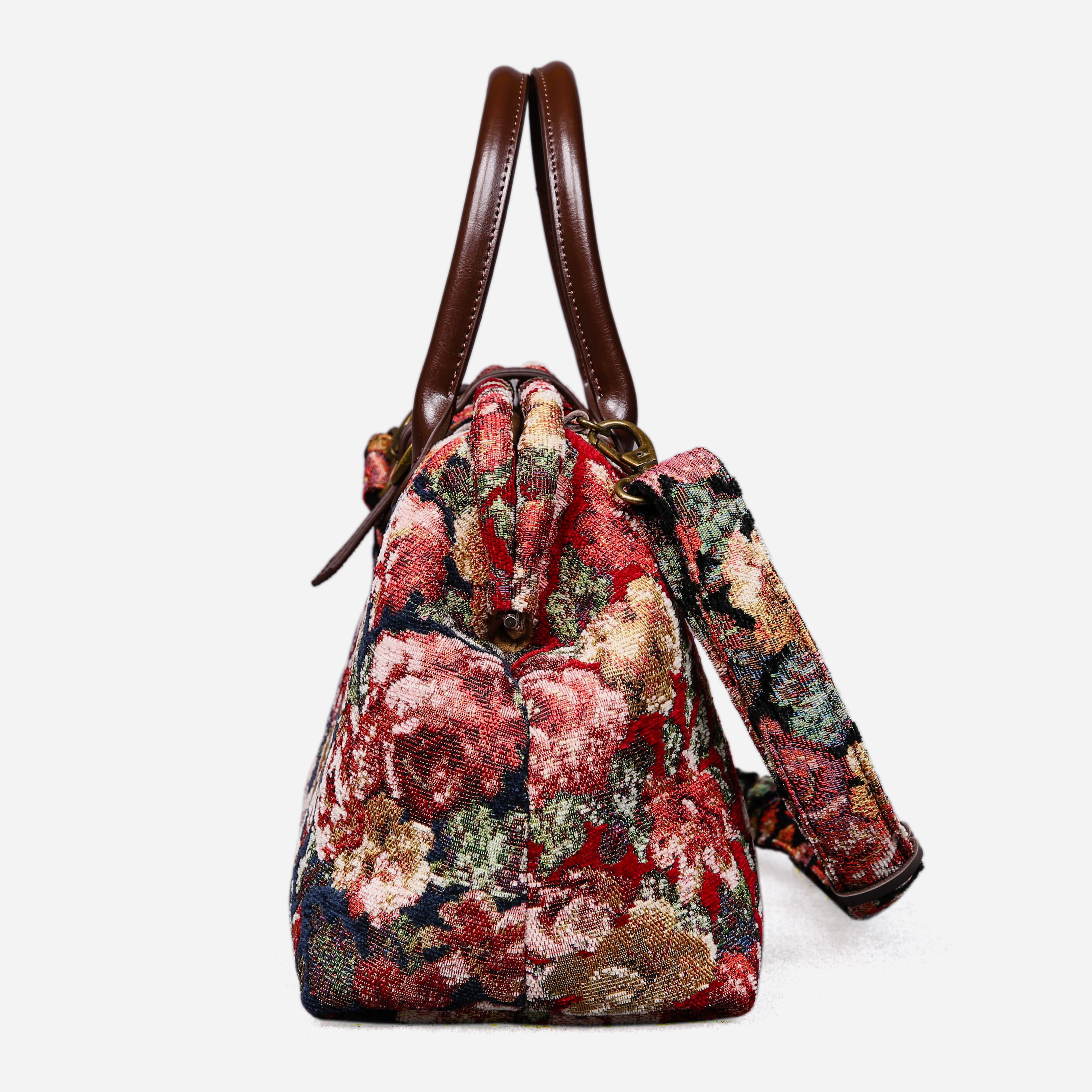 Floral Rose Carpet Handbag Purse carpet bag MCW Handmade-4