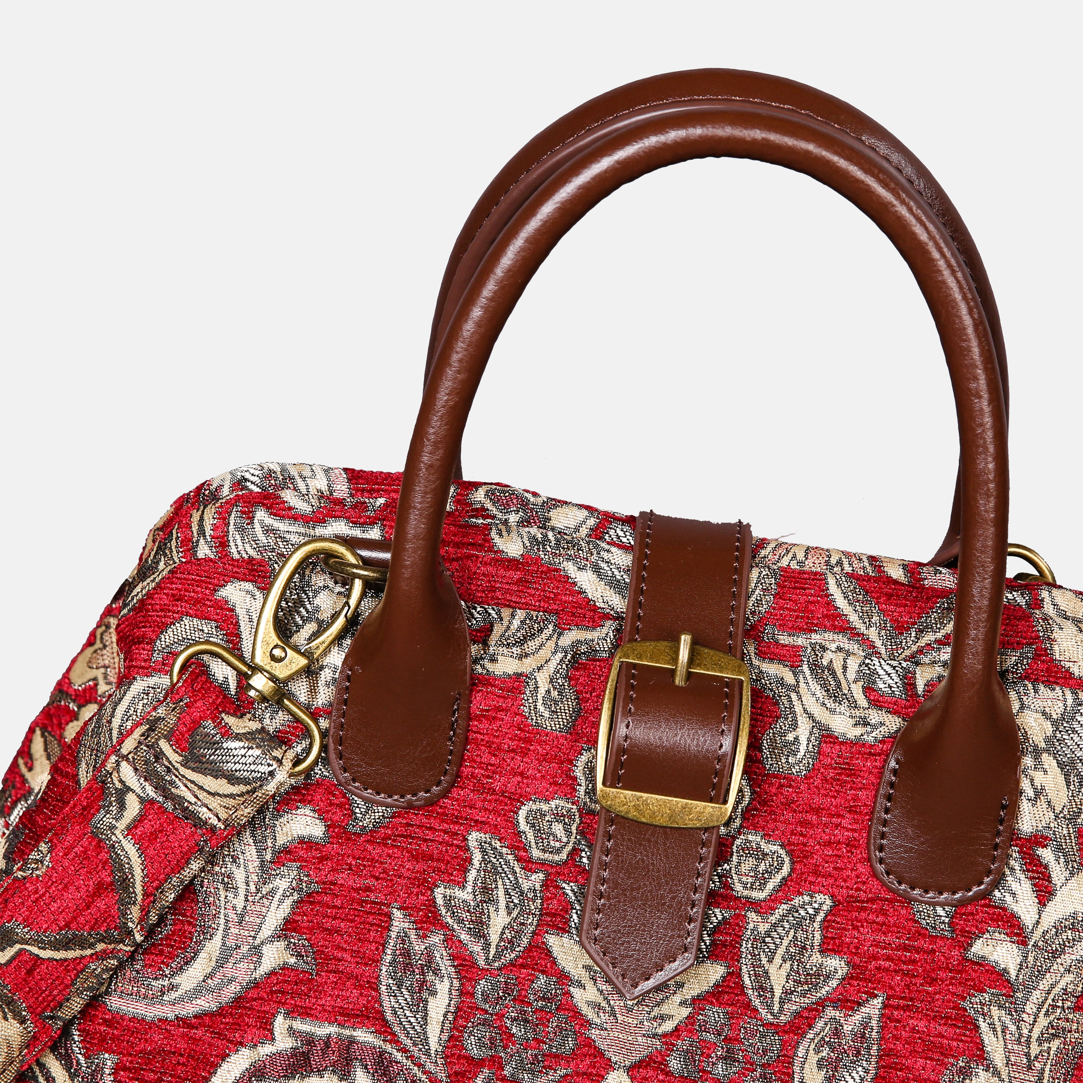 Victorian Blossom R-G Carpet Handbag Purse carpet bag MCW Handmade of America buckle