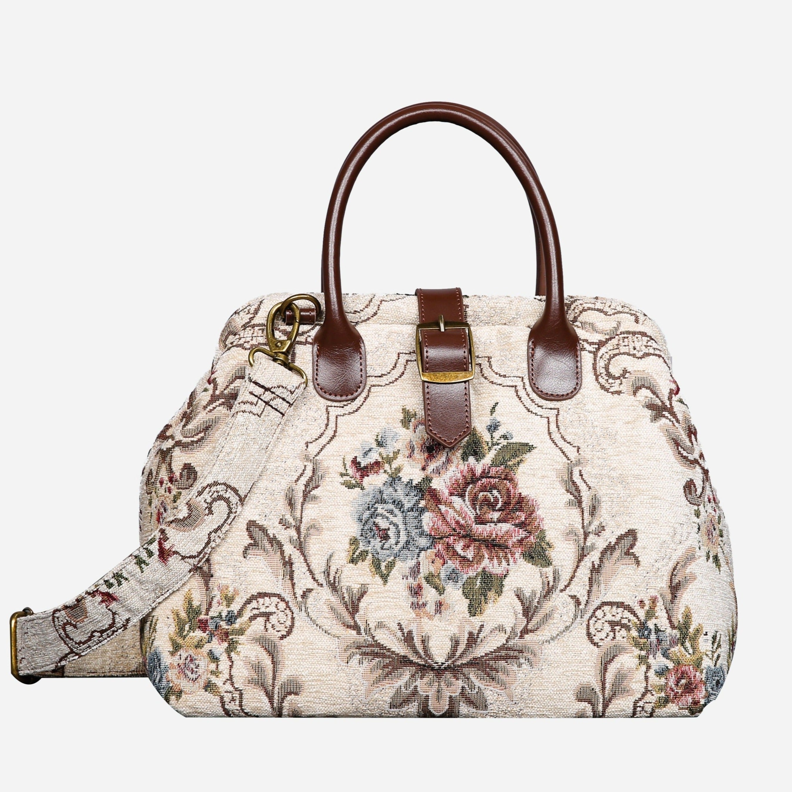 Floral Cream Carpet Handbag Purse carpet bag MCW Handmade