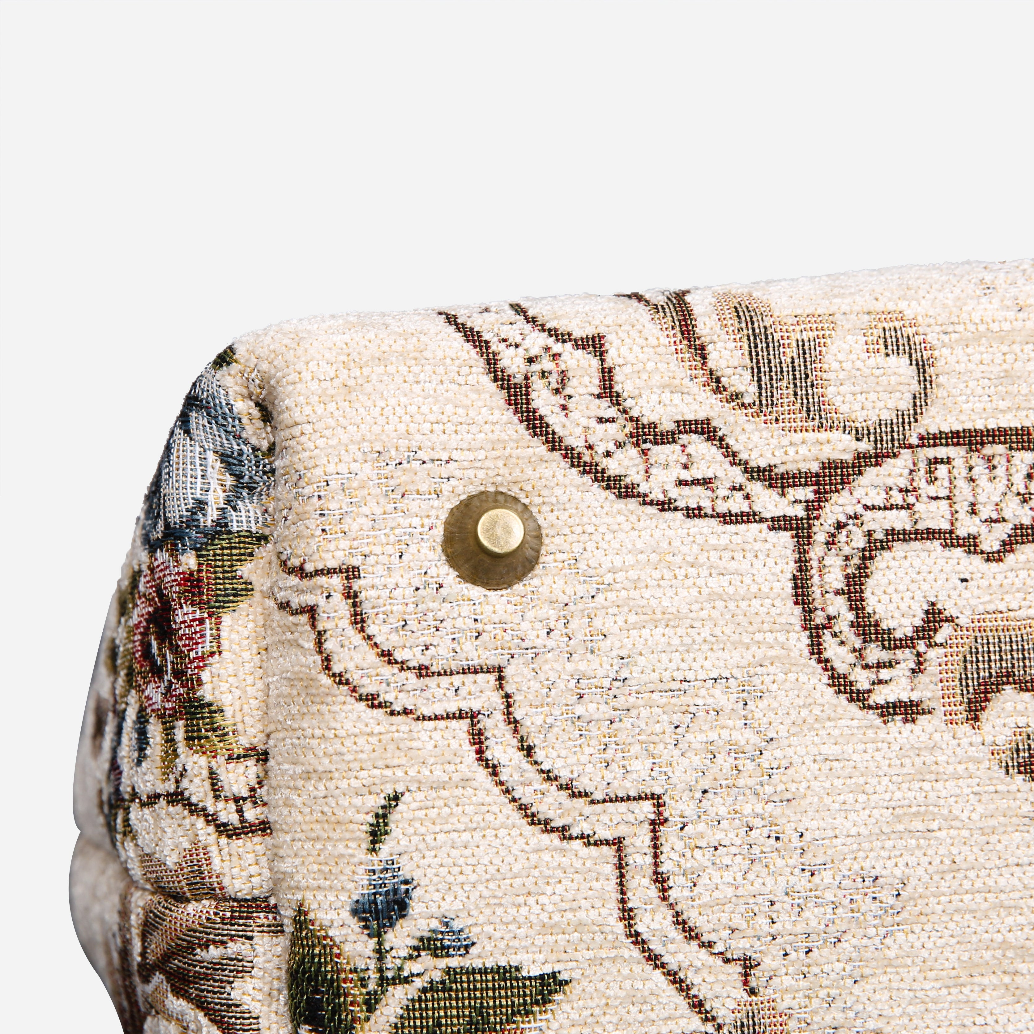 Floral Cream Carpet Handbag Purse carpet bag MCW Handmade-6