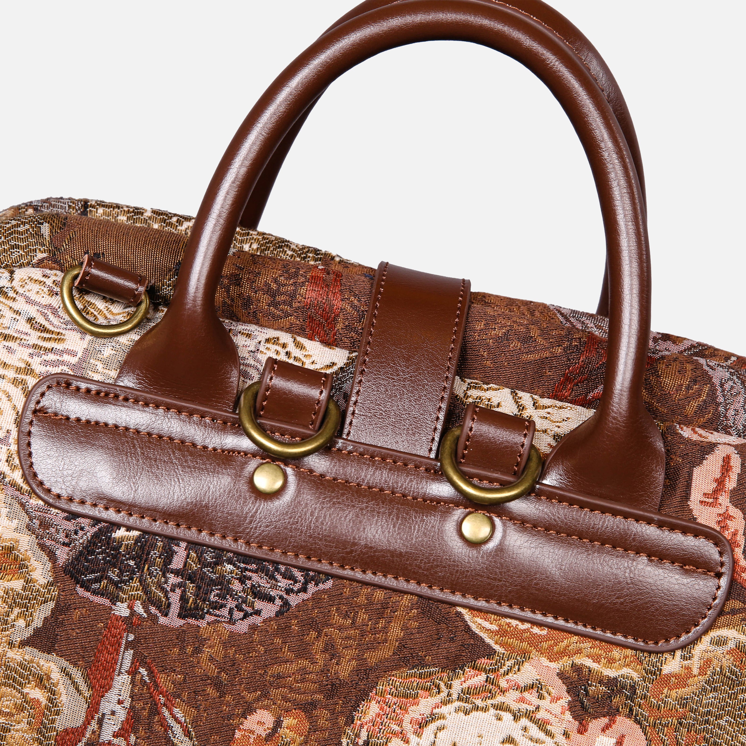 Abstract Brown Carpet Laptop Backpack MCW Handmade-6